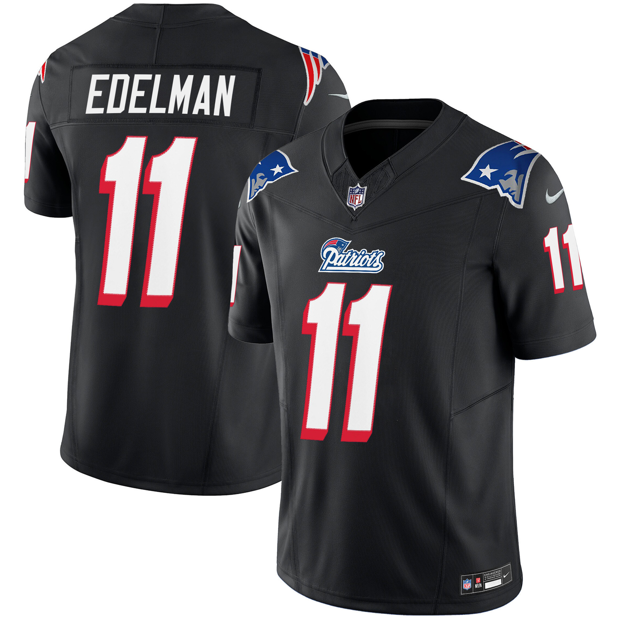 Julian Edelman Men's New England Patriots 1996 Throwback Limited Vapor Black Jersey - All Stitched 