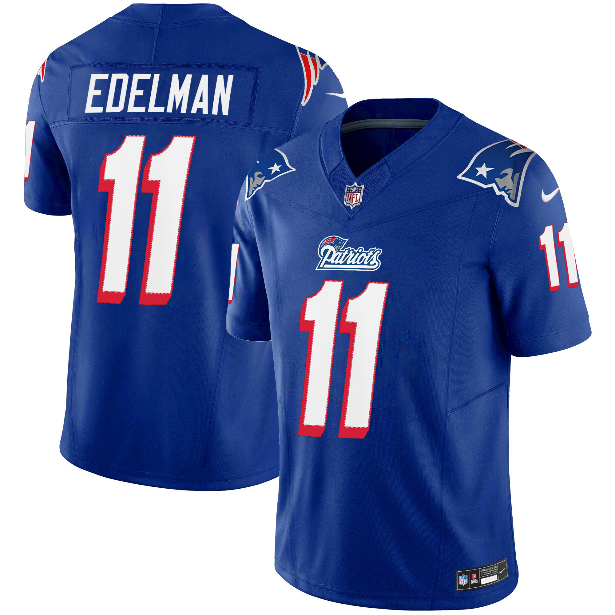 Julian Edelman Men's New England Patriots 1996 Throwback Limited Vapor Royal Jersey - All Stitched 