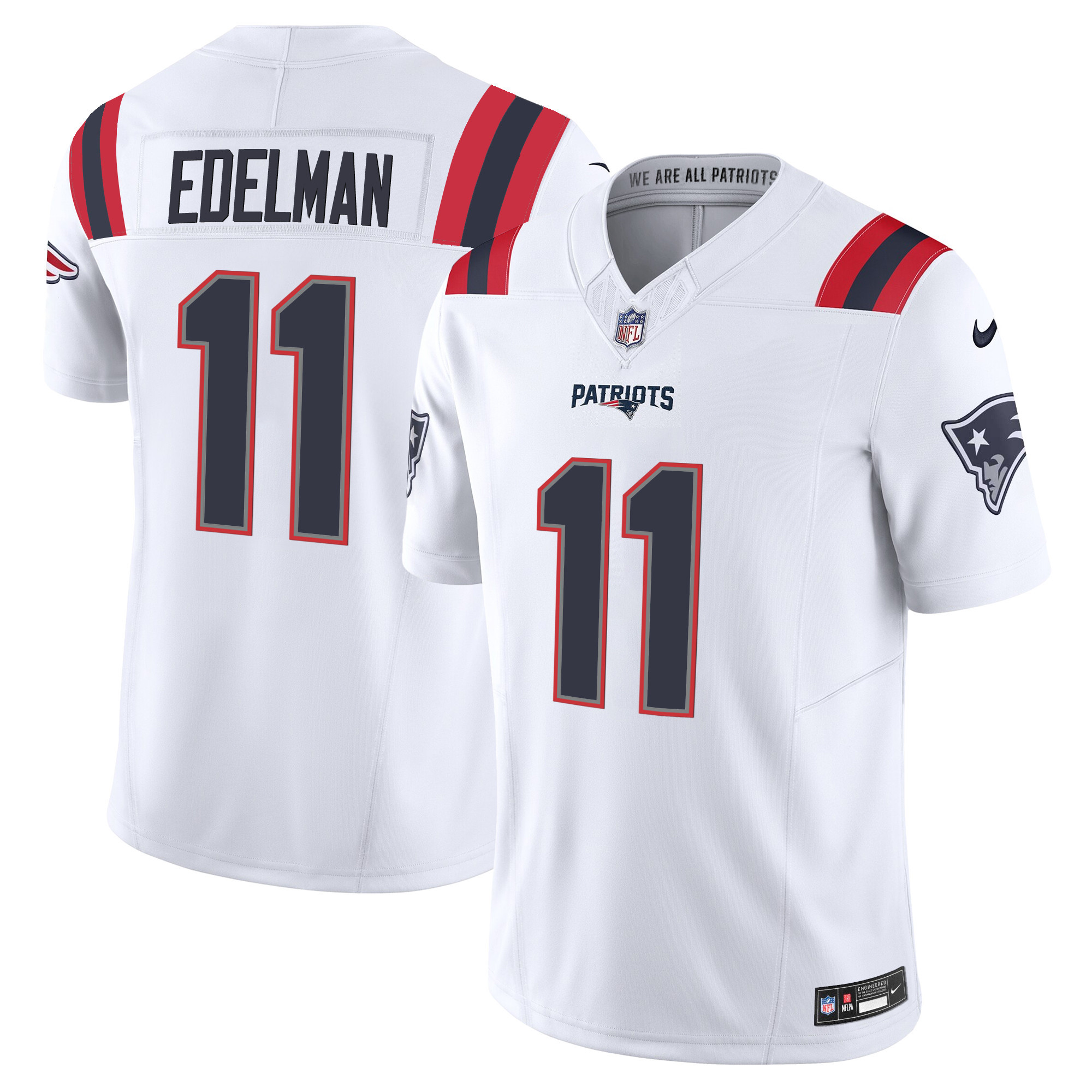 Julian Edelman Men's New England Patriots Vapor Limited White Jersey - All Stitched 