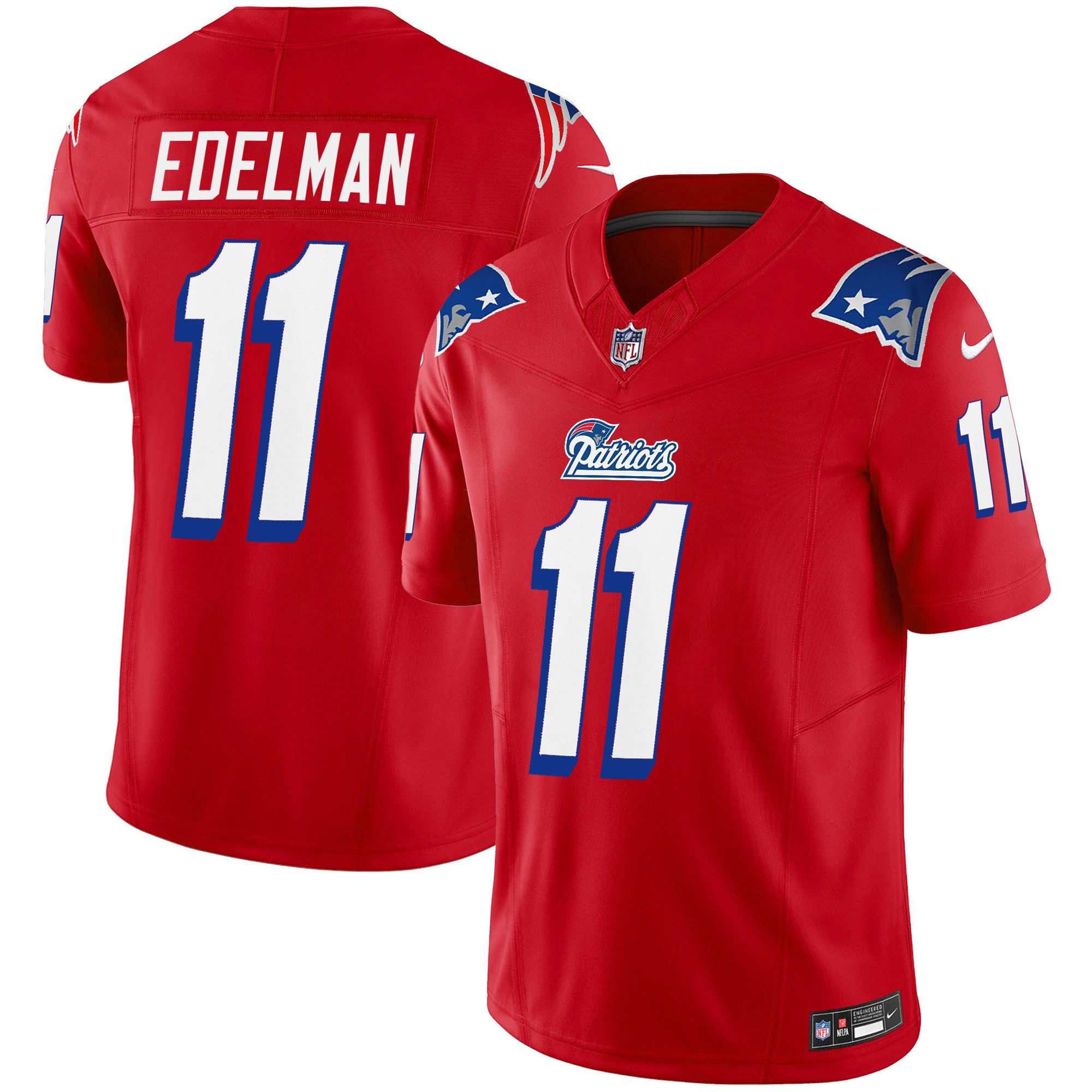 Julian Edelman Youth's New England Patriots 1996 Throwback Limited Vapor Red Jersey - All Stitched 