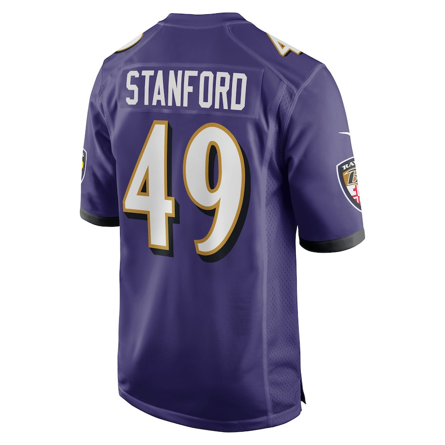 Julian Stanford 49 Baltimore Ravens Home Game Player Stitched Jersey – Purple