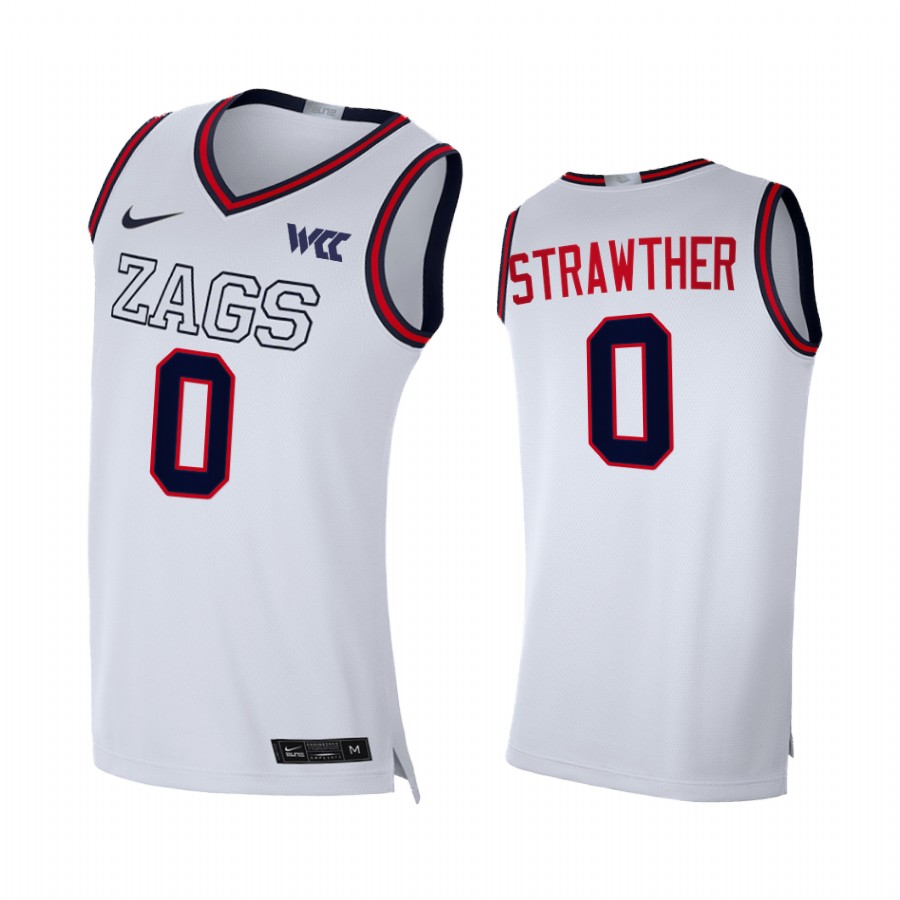 Julian Strawther Gonzaga Bulldogs White Jersey 2021-22 College