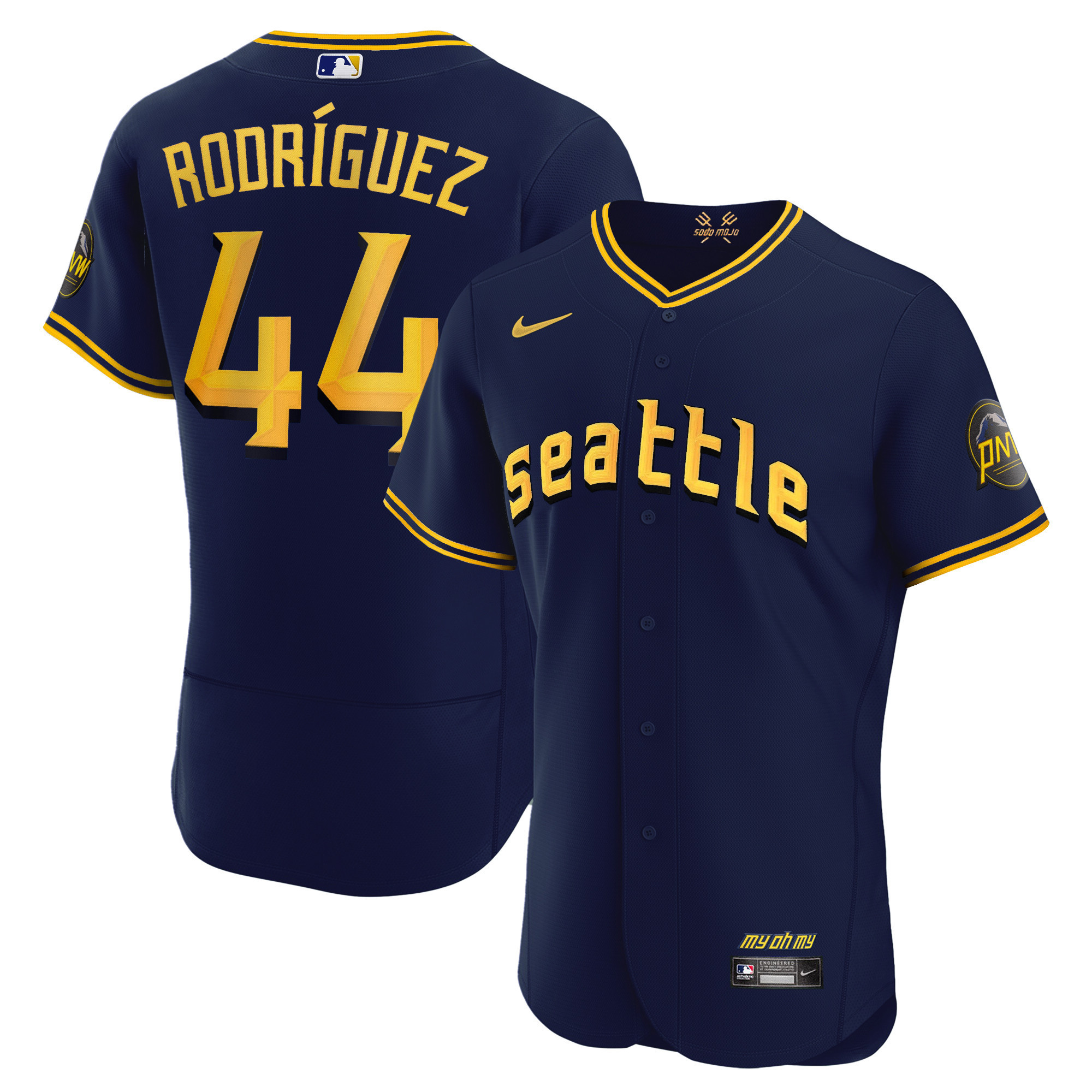 Julio Rodriguez Men's Seattle Mariners 2023 City Connect Collection Flex Navy Jersey - All Stitched