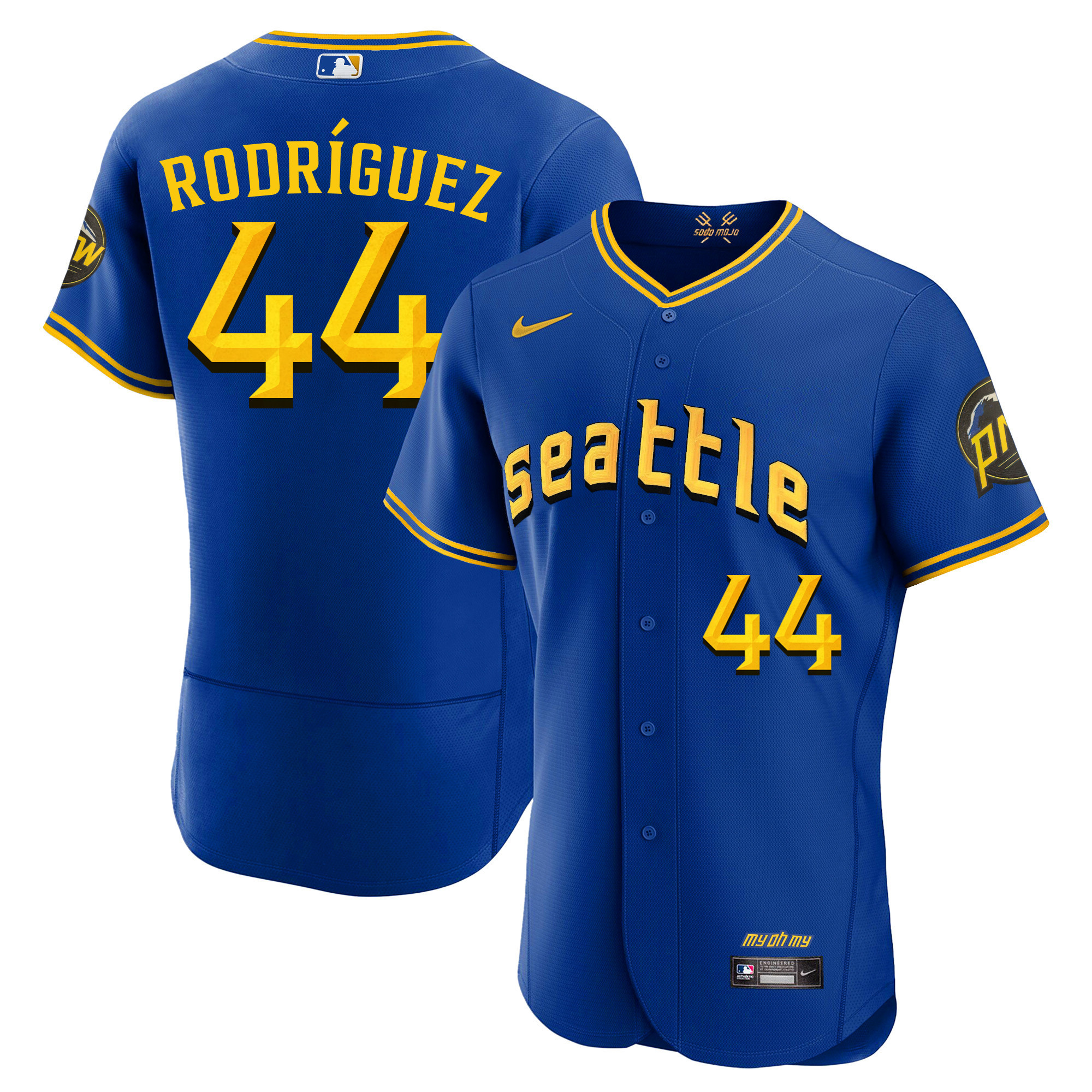 Julio Rodriguez Men's Seattle Mariners 2023 City Connect Fan Made Edition Flex Base Jersey - All Stitched