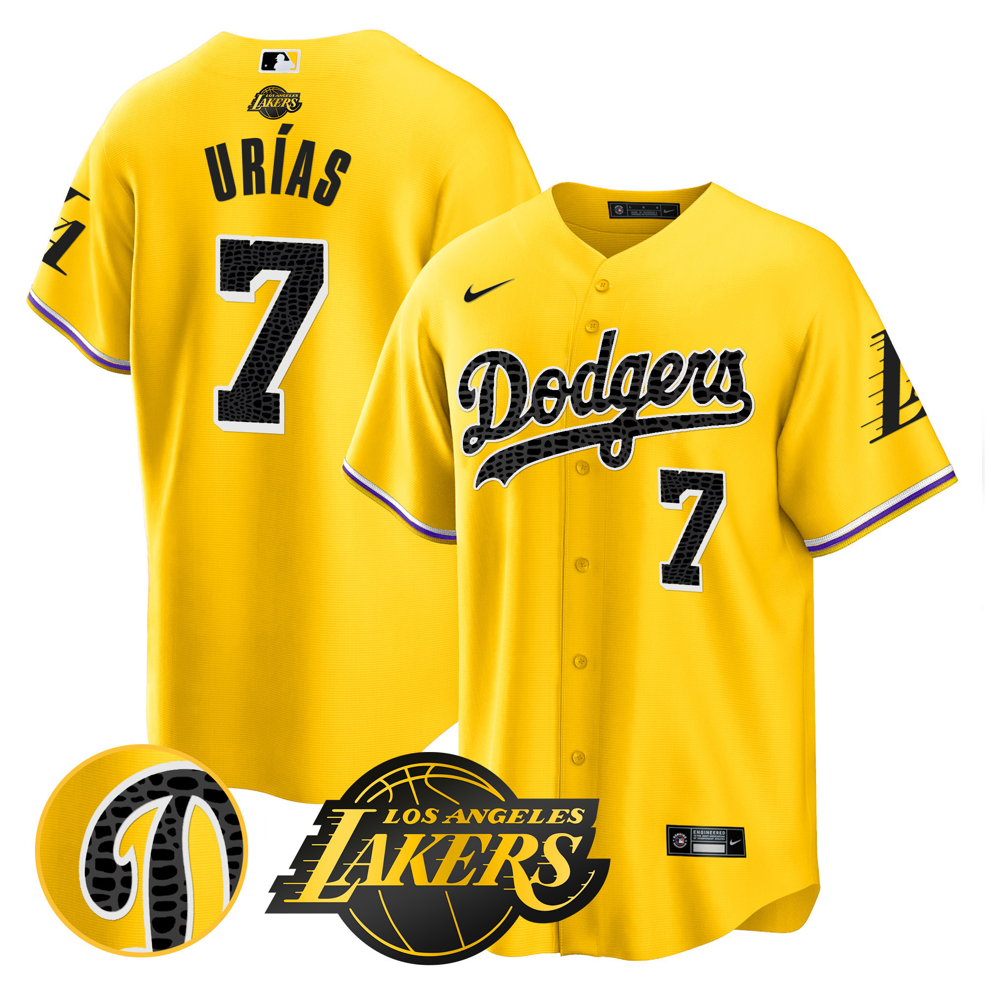 Julio Urías Men's Los Angeles Dodgers Cool Base Mamba Gold Jersey - All Stitched