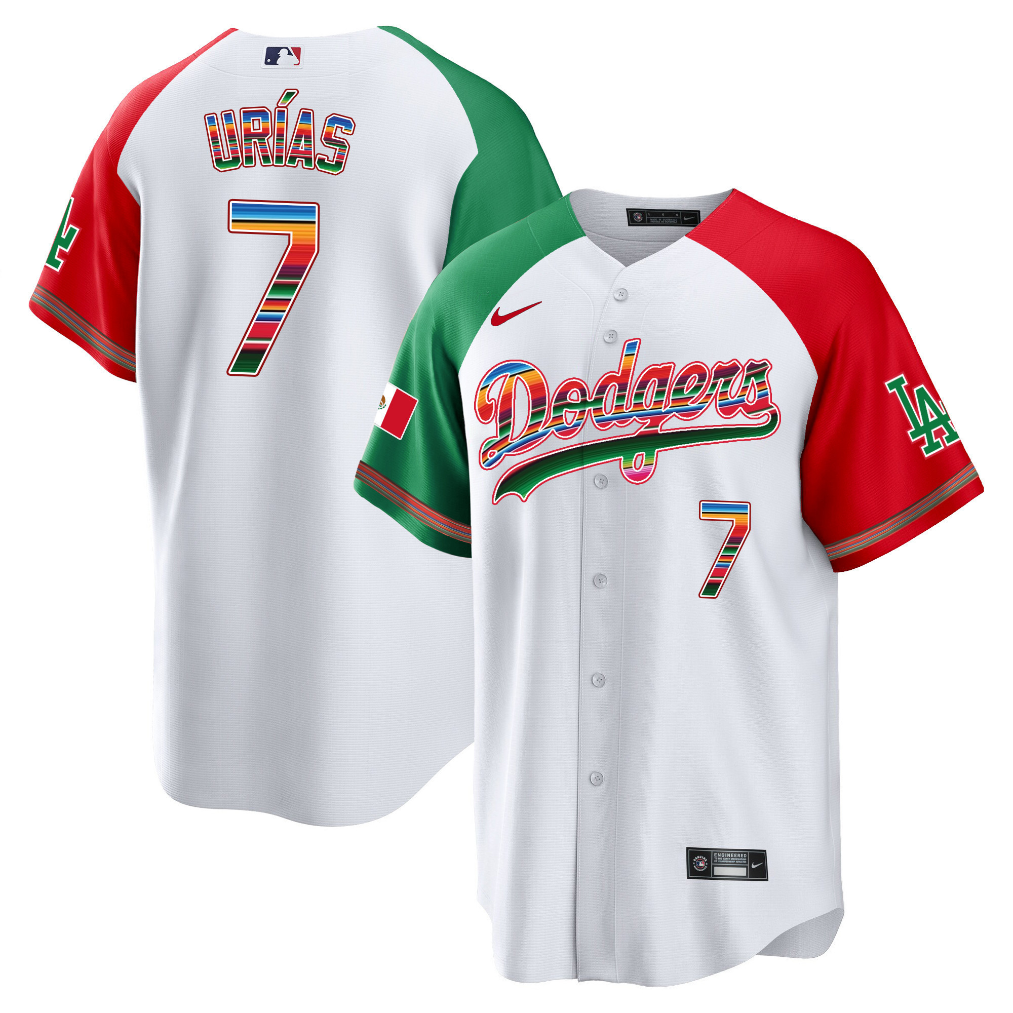 Julio Urías Men's Los Angeles Dodgers Mexico Alternate Cool Base White Jersey - All Stitched