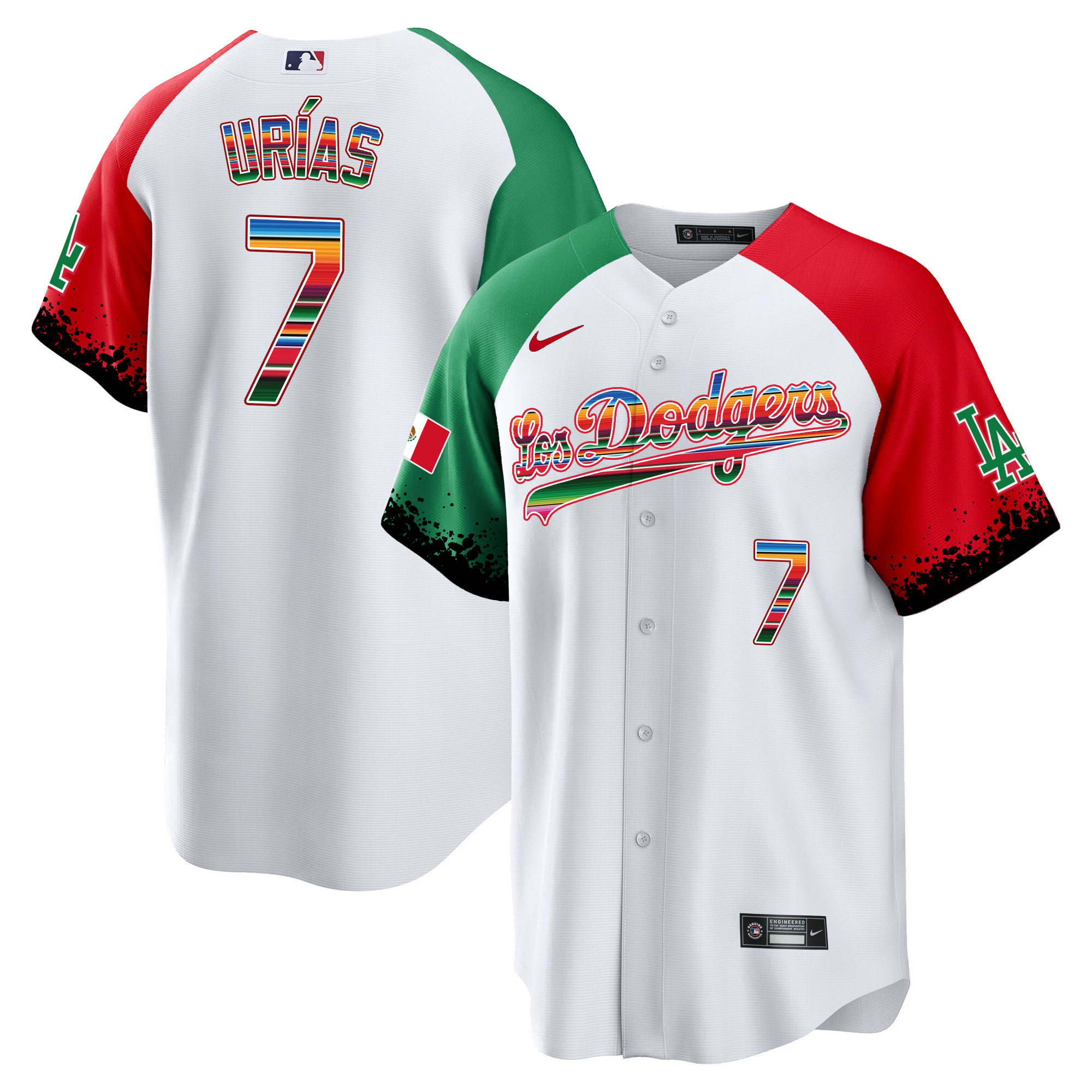 Julio Urías Men's Los Angeles Dodgers Mexico Cool Base City Connect Limited Alternate Jersey - All Stitched