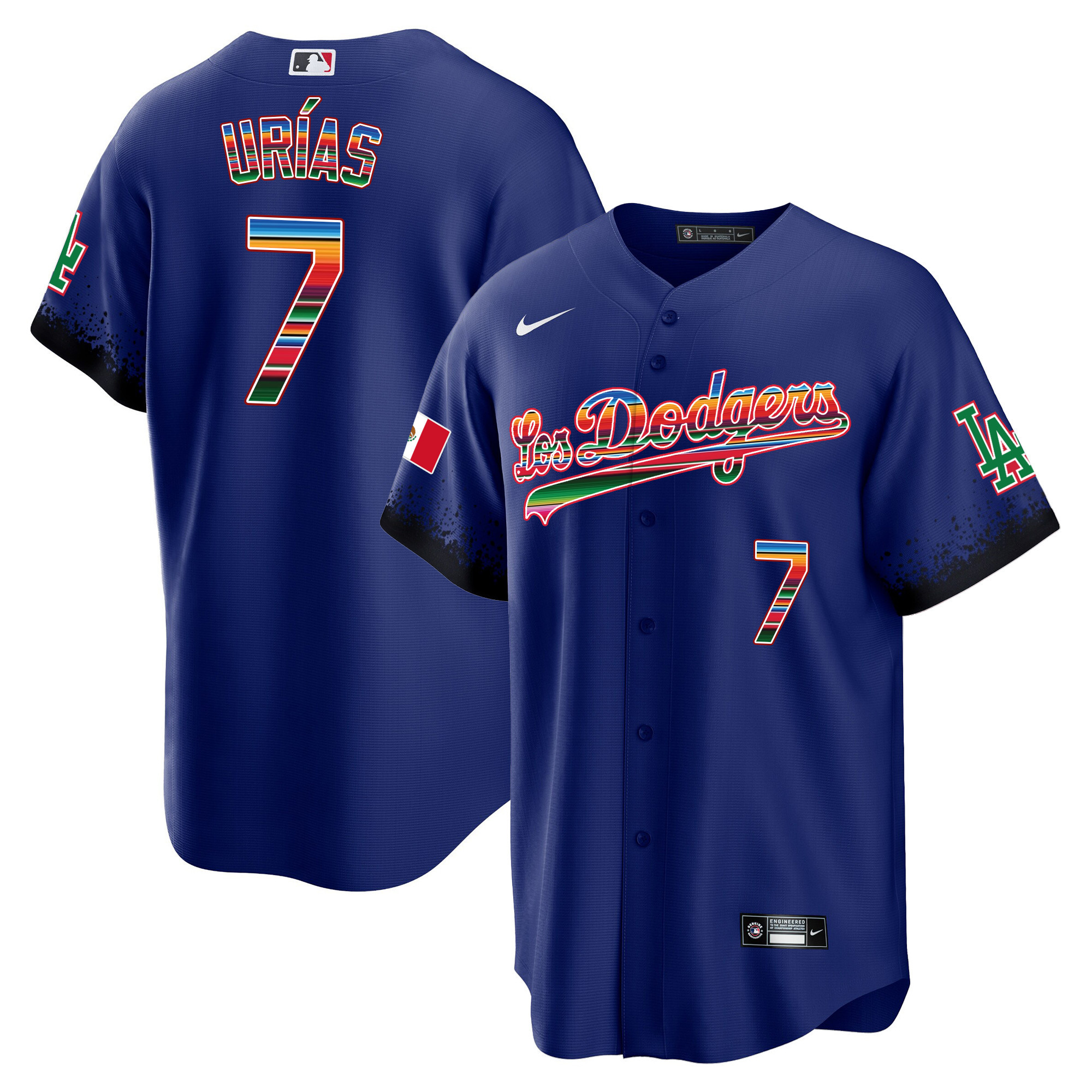 Julio Urías Men's Los Angeles Dodgers Mexico Cool Base City Connect Limited Royal Jersey - All Stitched
