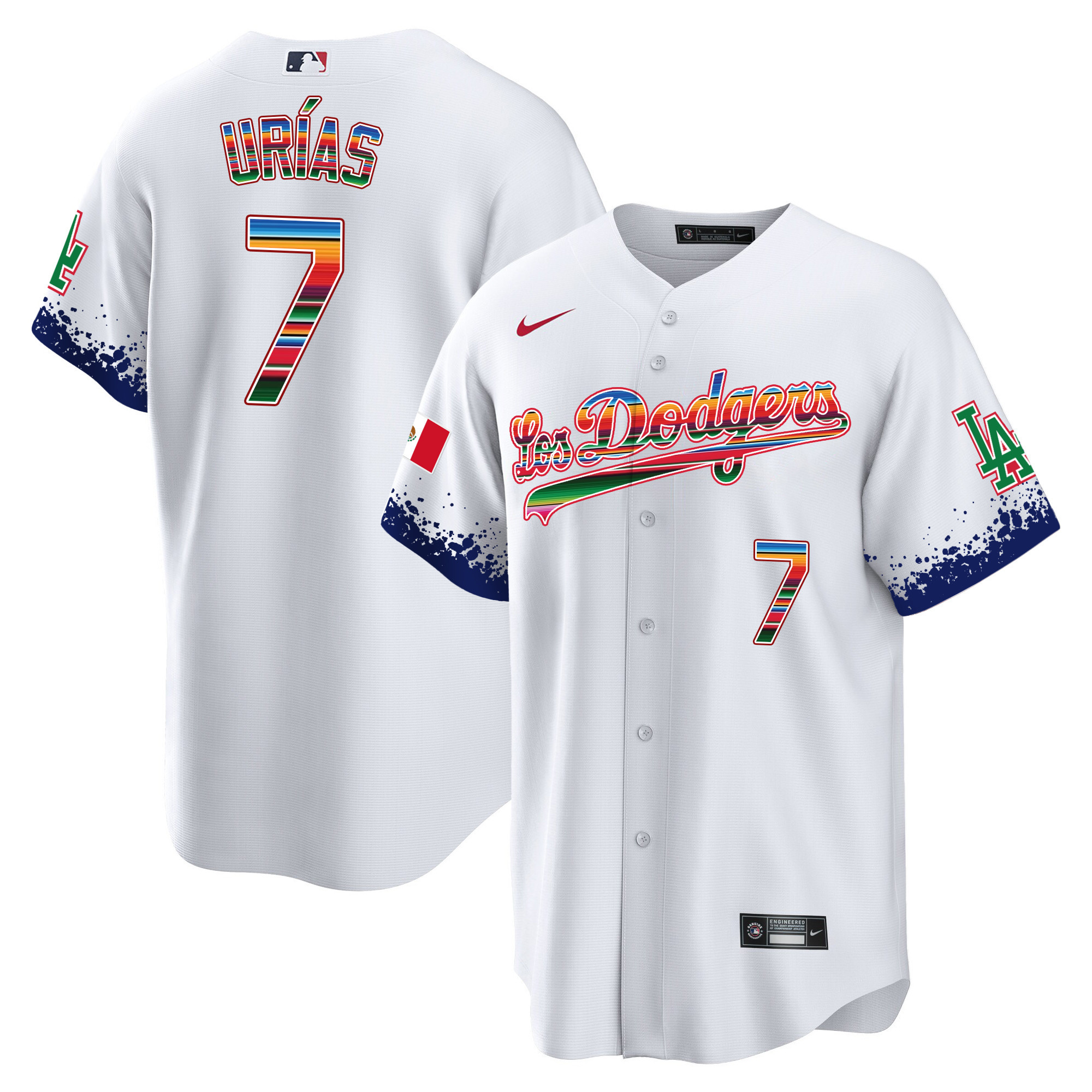 Julio Urías Men's Los Angeles Dodgers Mexico Cool Base City Connect Limited White Jersey - All Stitched