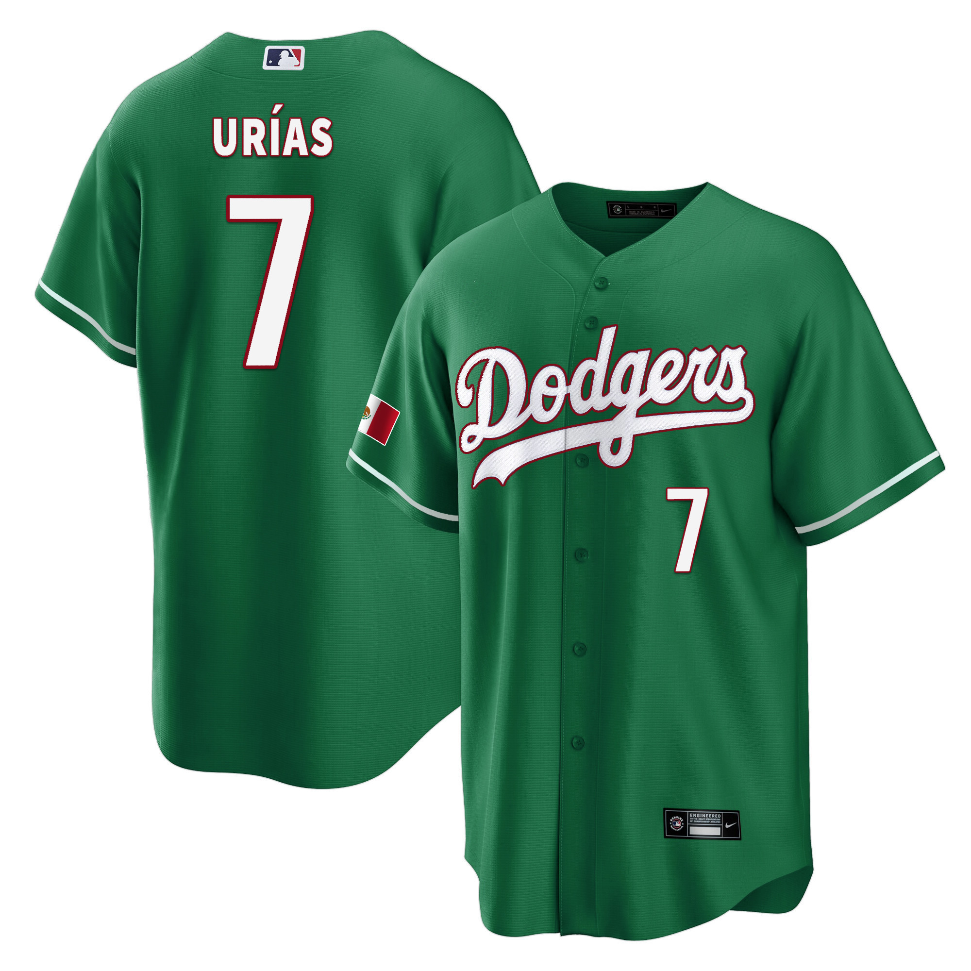 Julio Urías Men's Los Angeles Dodgers Mexico Cool Base Green Jersey - All Stitched