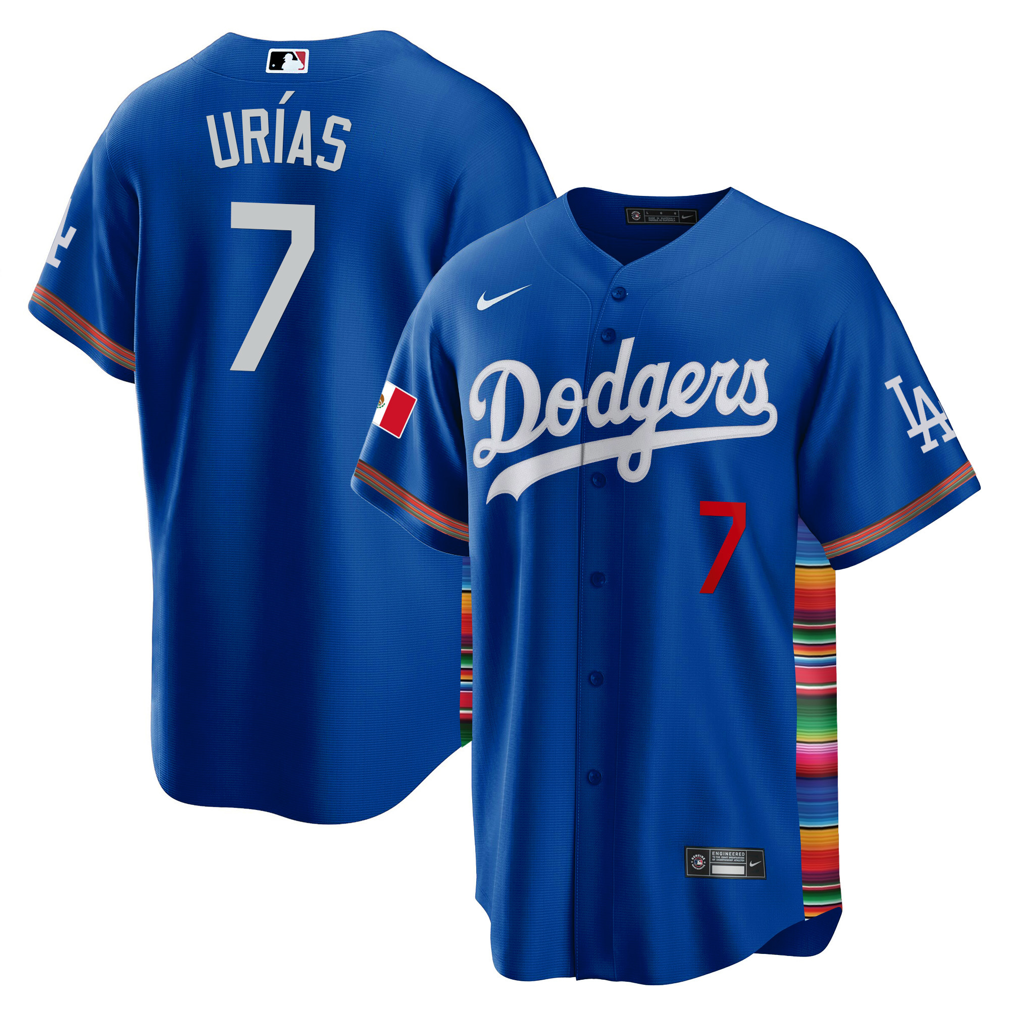 Julio Urías Men's Los Angeles Dodgers Mexico Cool Base Limited V2 Royal Jersey - All Stitched