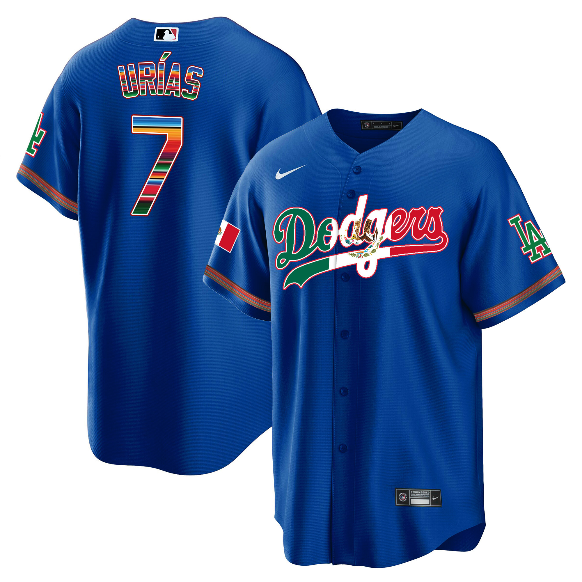 Julio Urías Men's Los Angeles Dodgers Mexico Cool Base Limited V4 Royal Jersey - All Stitched