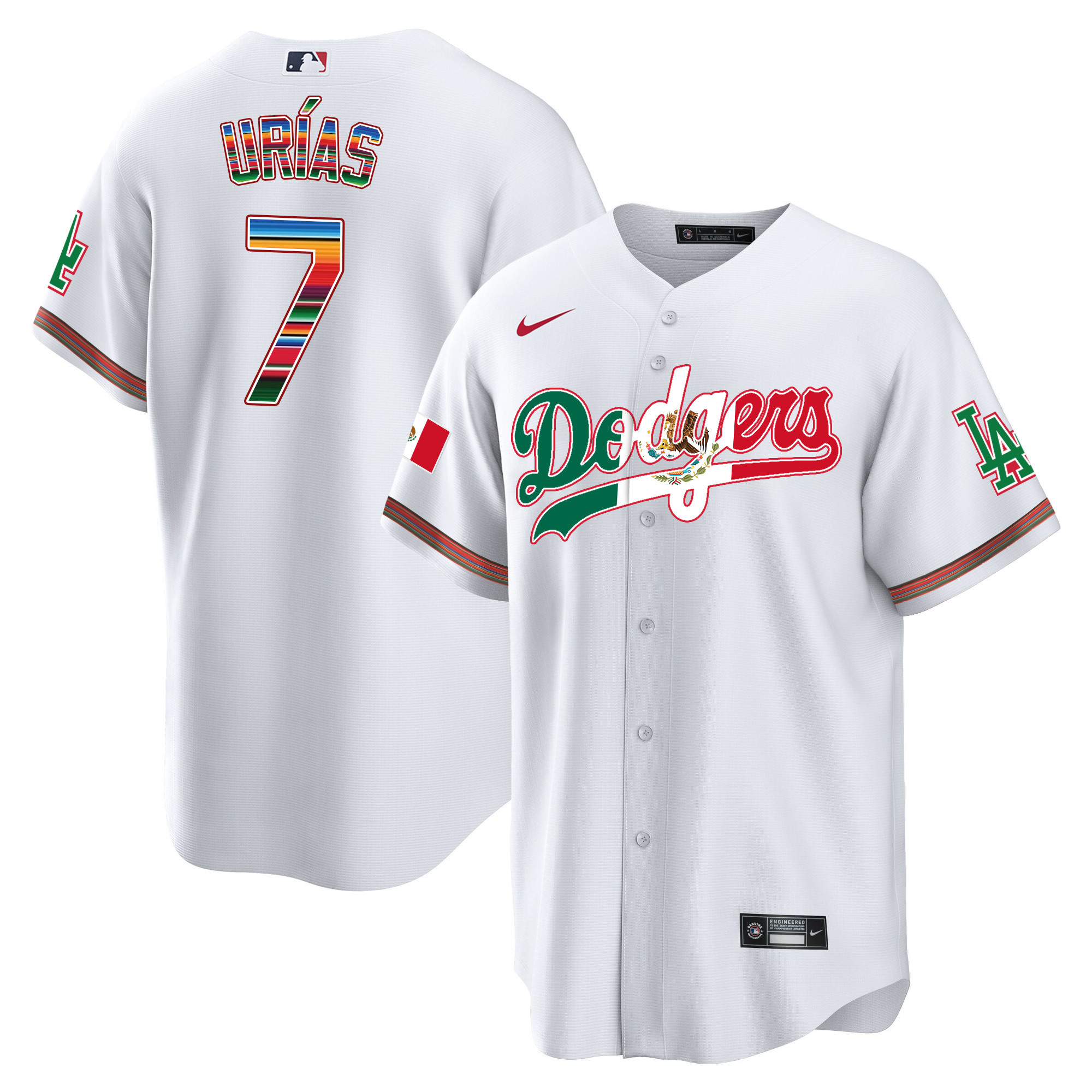 Julio Urías Men's Los Angeles Dodgers Mexico Cool Base Limited V4 White Jersey - All Stitched