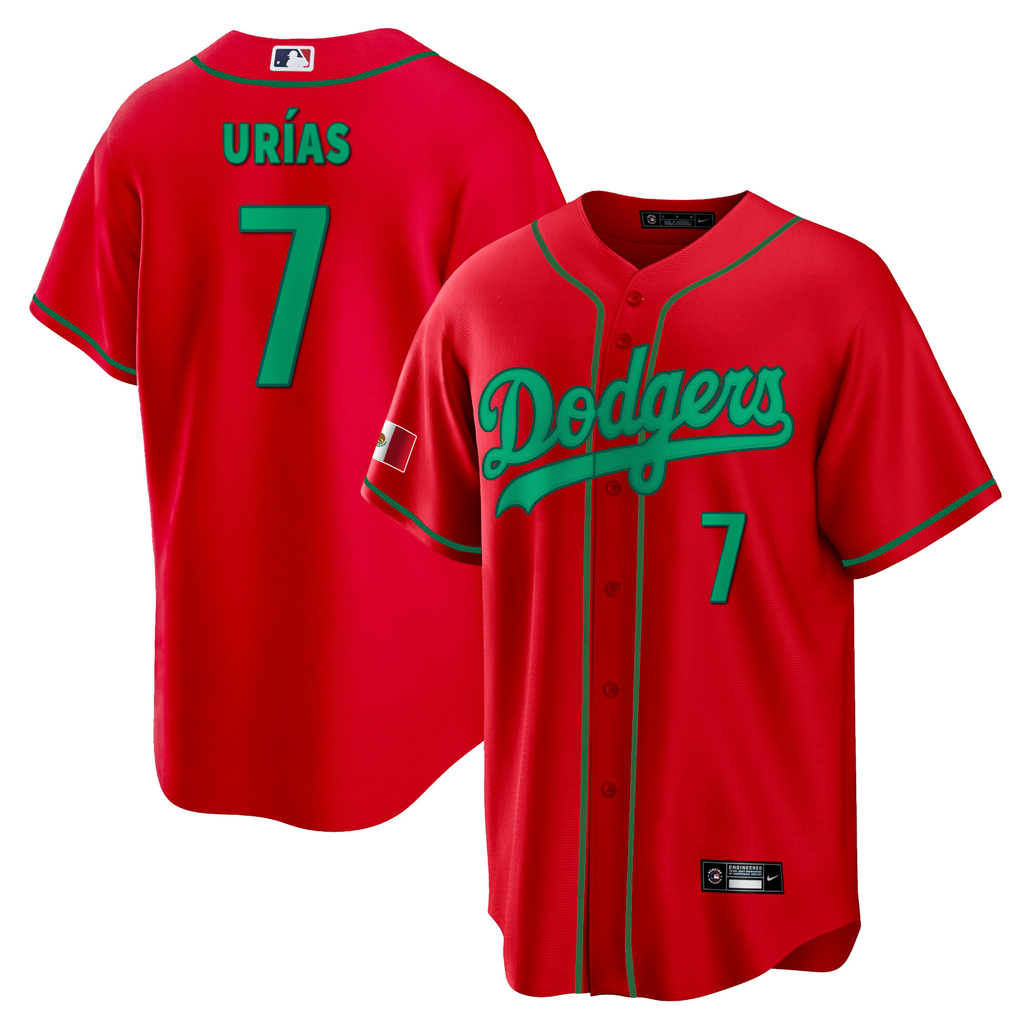 Julio Urías Men's Los Angeles Dodgers Mexico Cool Base Red Jersey - All Stitched
