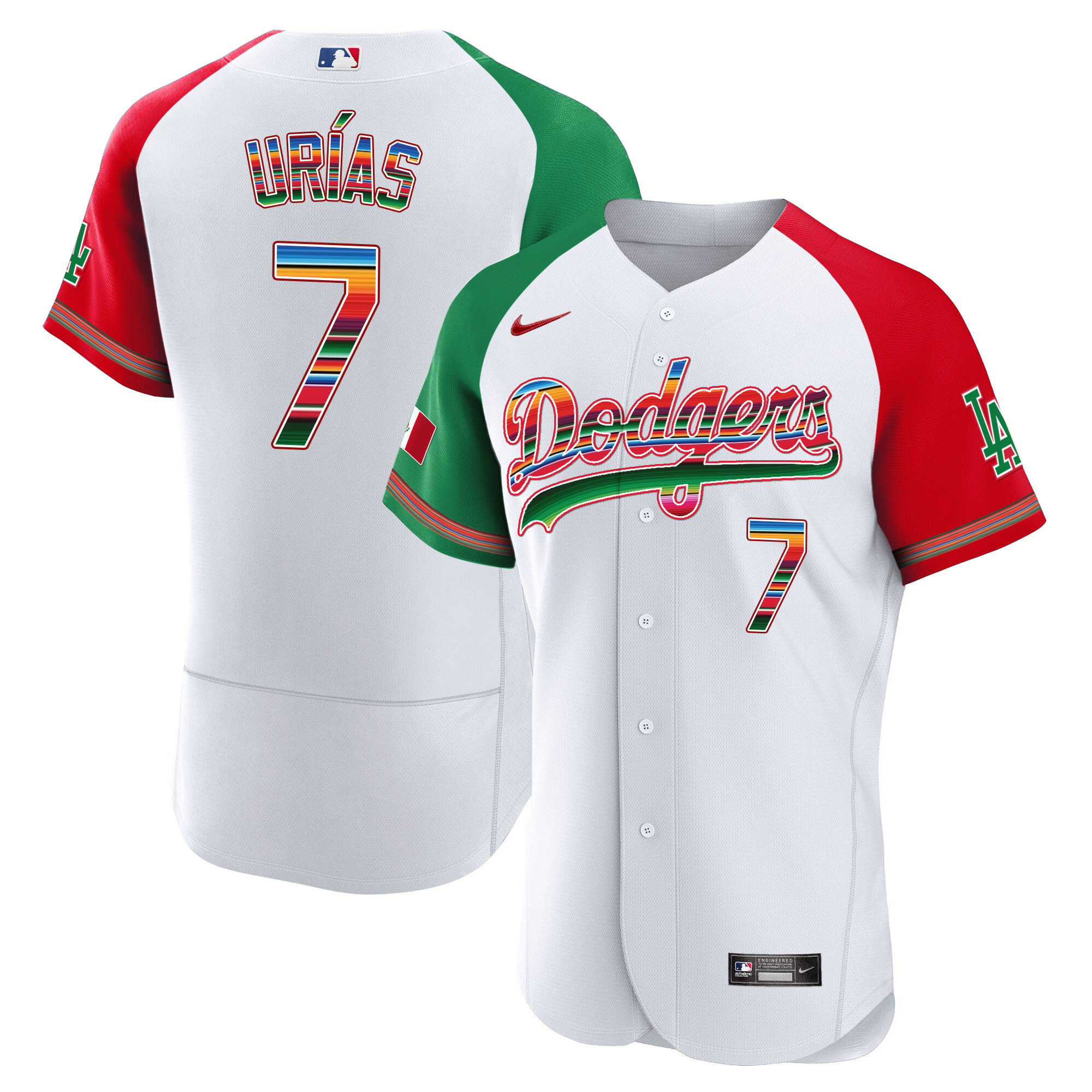 Julio Urías Men's Los Angeles Dodgers Mexico Flex Base Limited Alternate Jersey - All Stitched