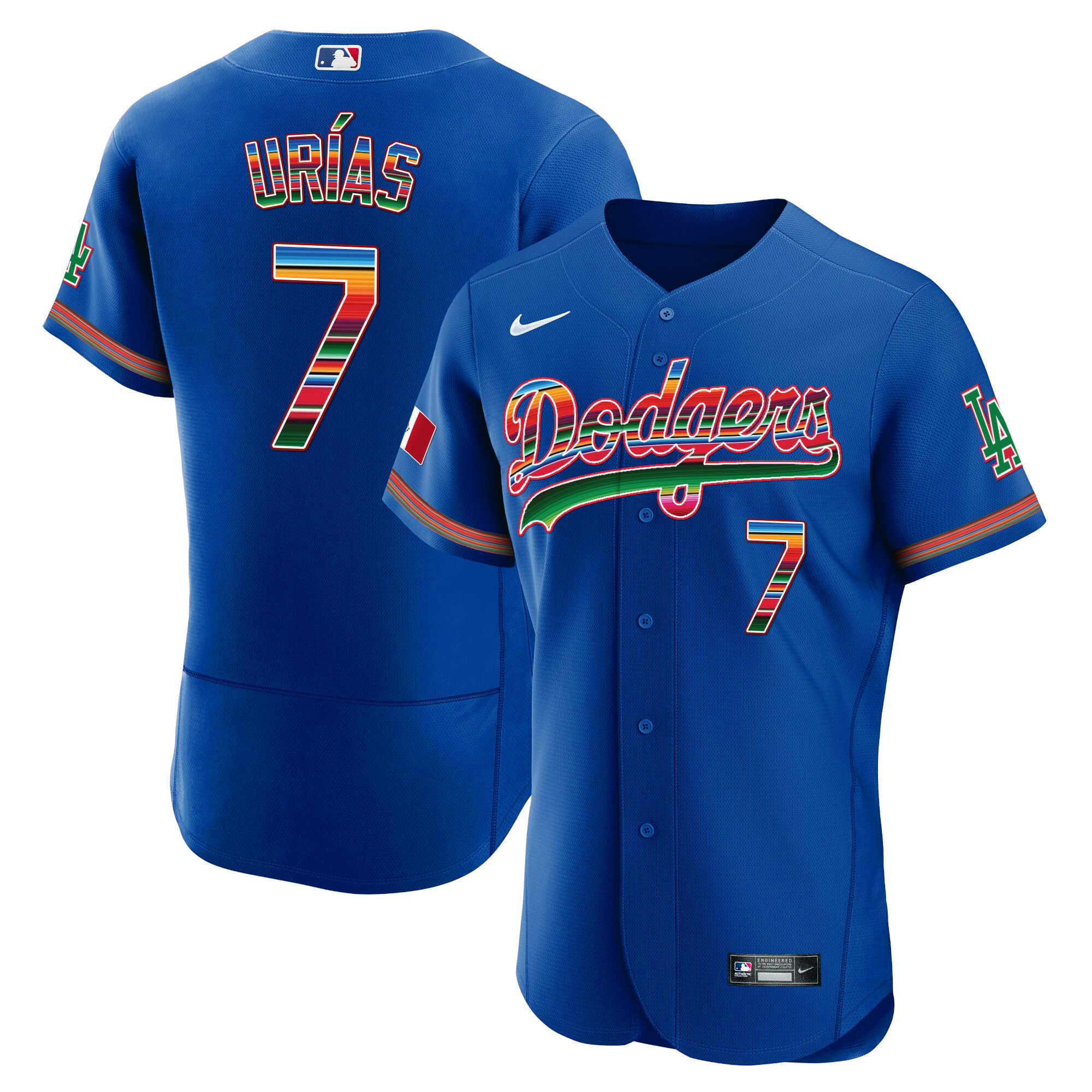 Julio Urías Men's Los Angeles Dodgers Mexico Flex Base Limited Royal Jersey - All Stitched