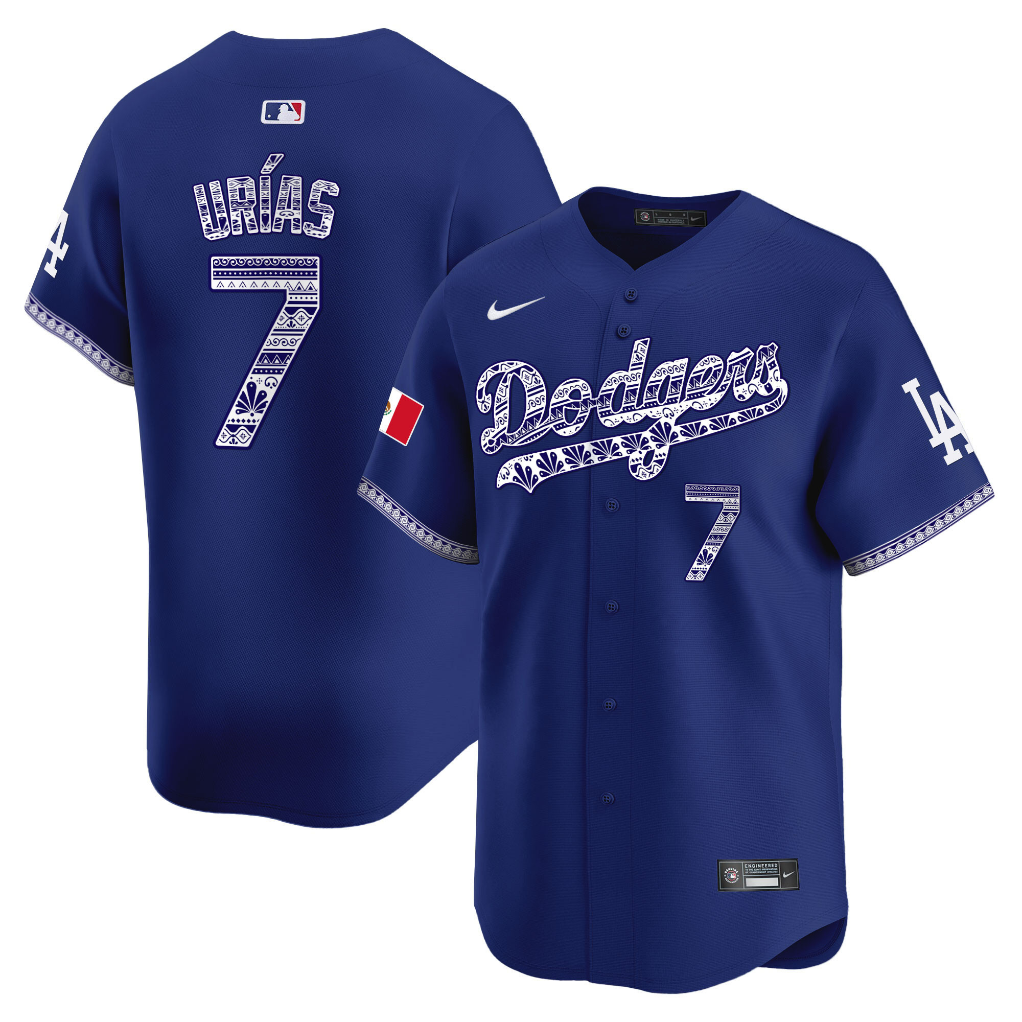 Julio Urías Men's Los Angeles Dodgers Mexico Vapor Premier Limited V3 Royal Jersey - All Stitched