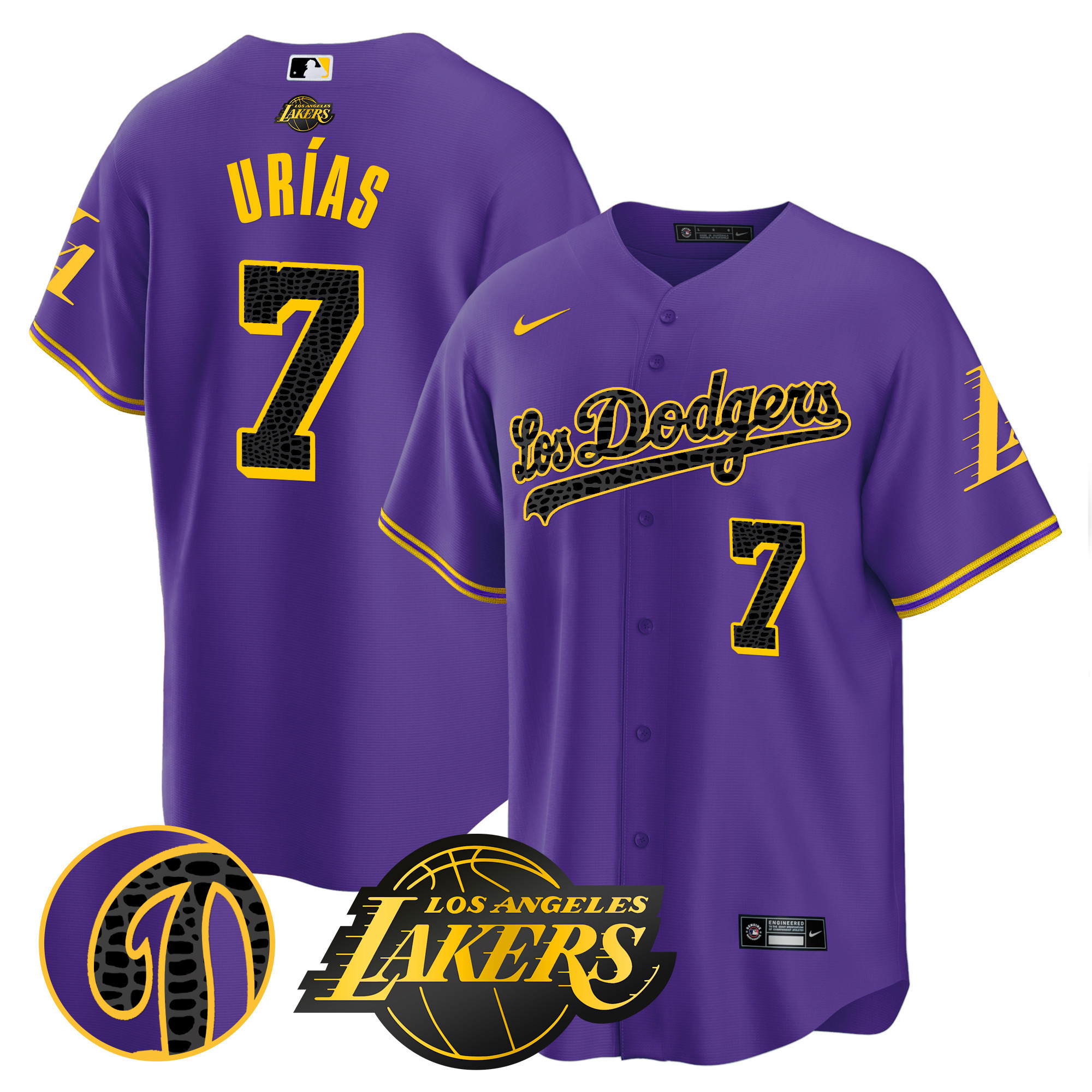Julio Urías Men's Los Los Angeles Dodgers Cool Base Mamba Purple Jersey - All Stitched