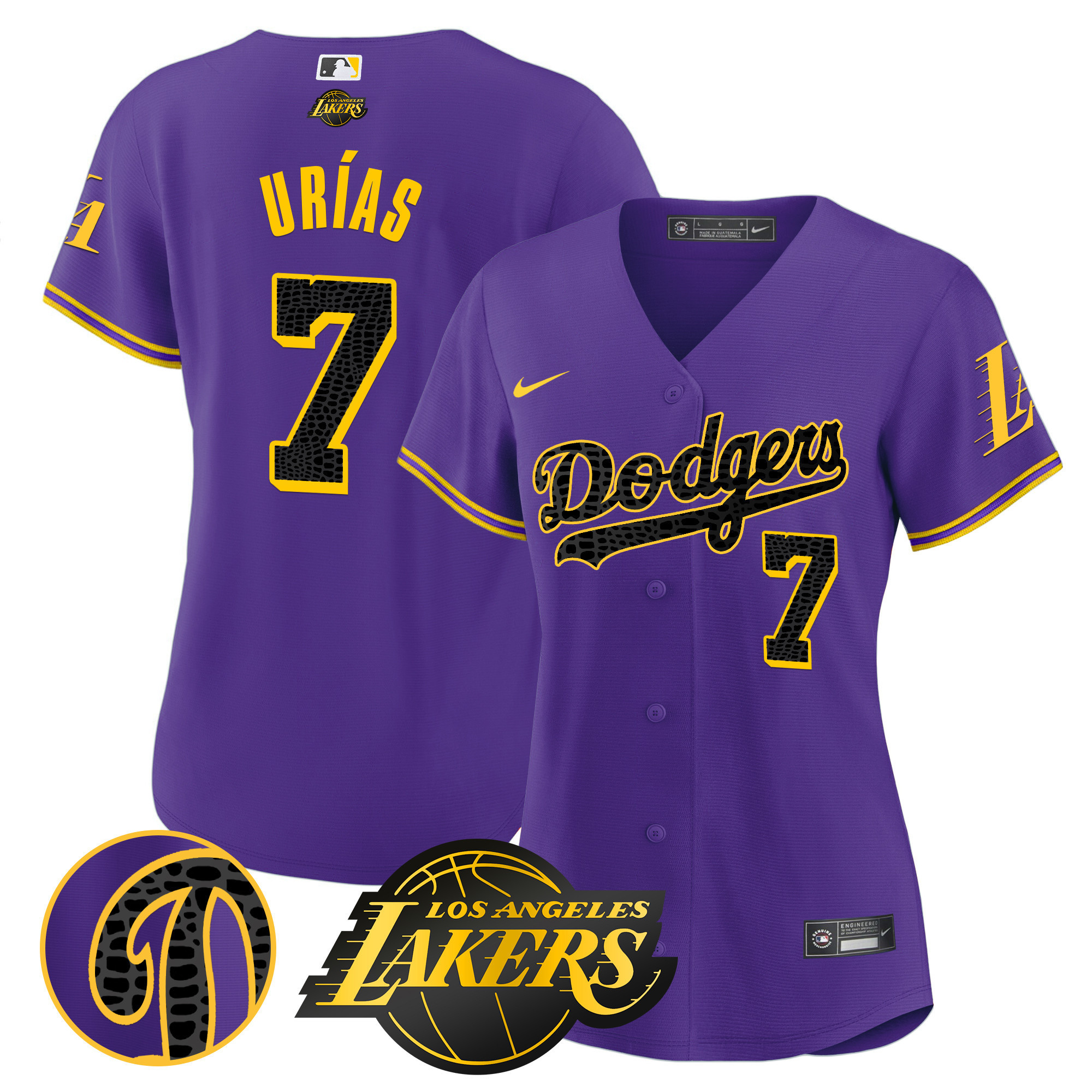Julio Urías Women's Los Angeles Dodgers Cool Base Mamba Purple Jersey - All Stitched
