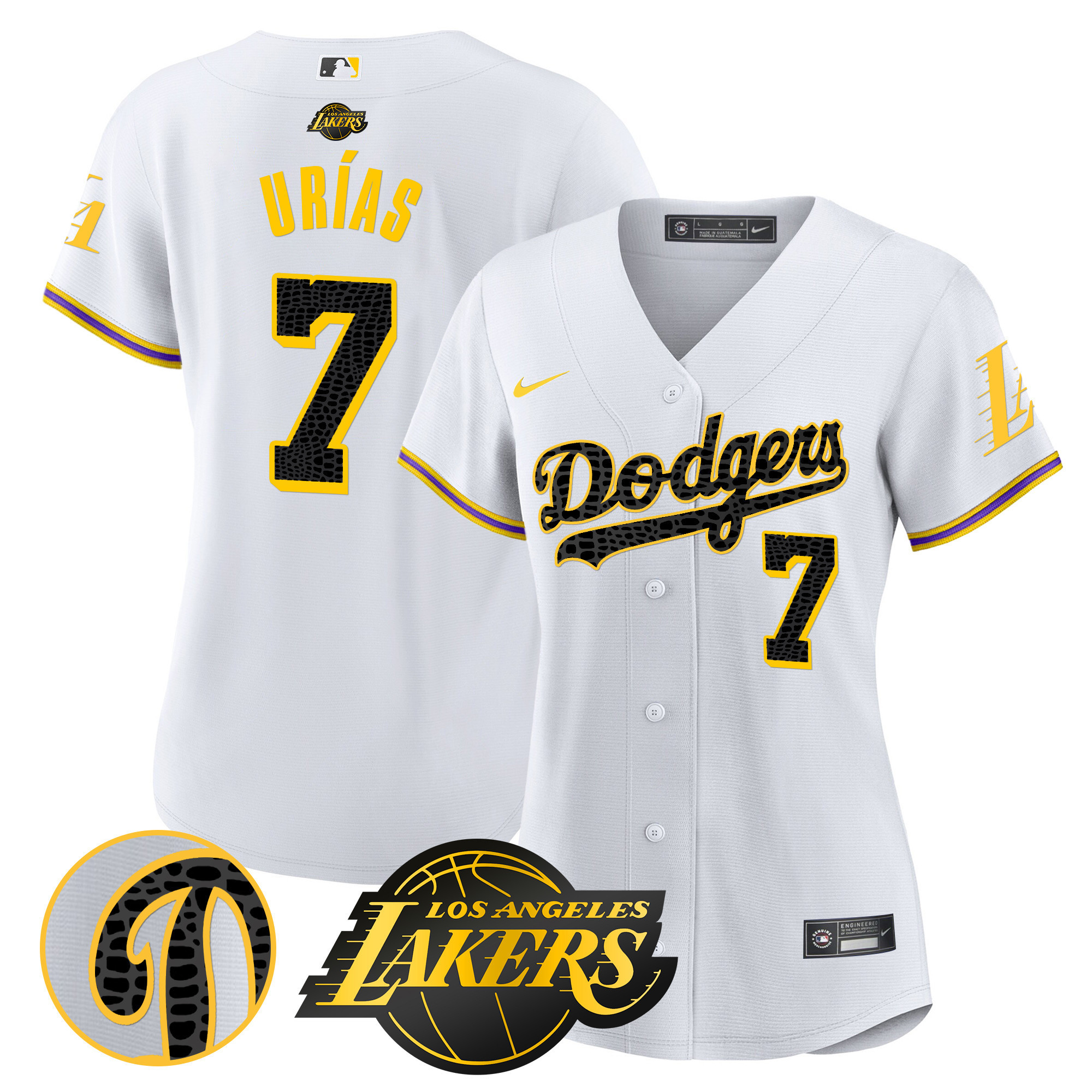 Julio Urías Women's Los Angeles Dodgers Cool Base Mamba White Jersey - All Stitched