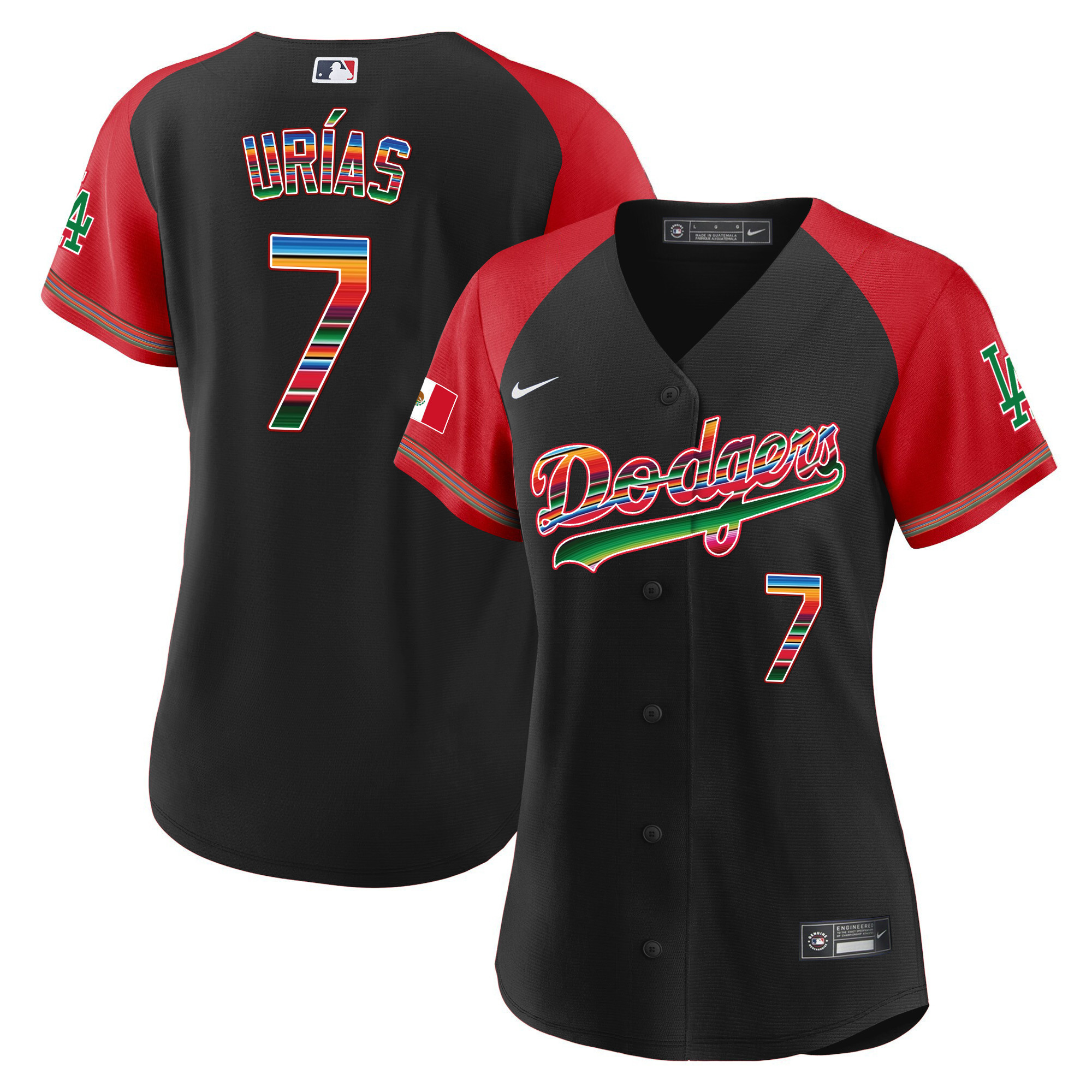 Julio Urías Women's Los Angeles Dodgers Mexico Alternate Baseball Black Jersey - All Stitched