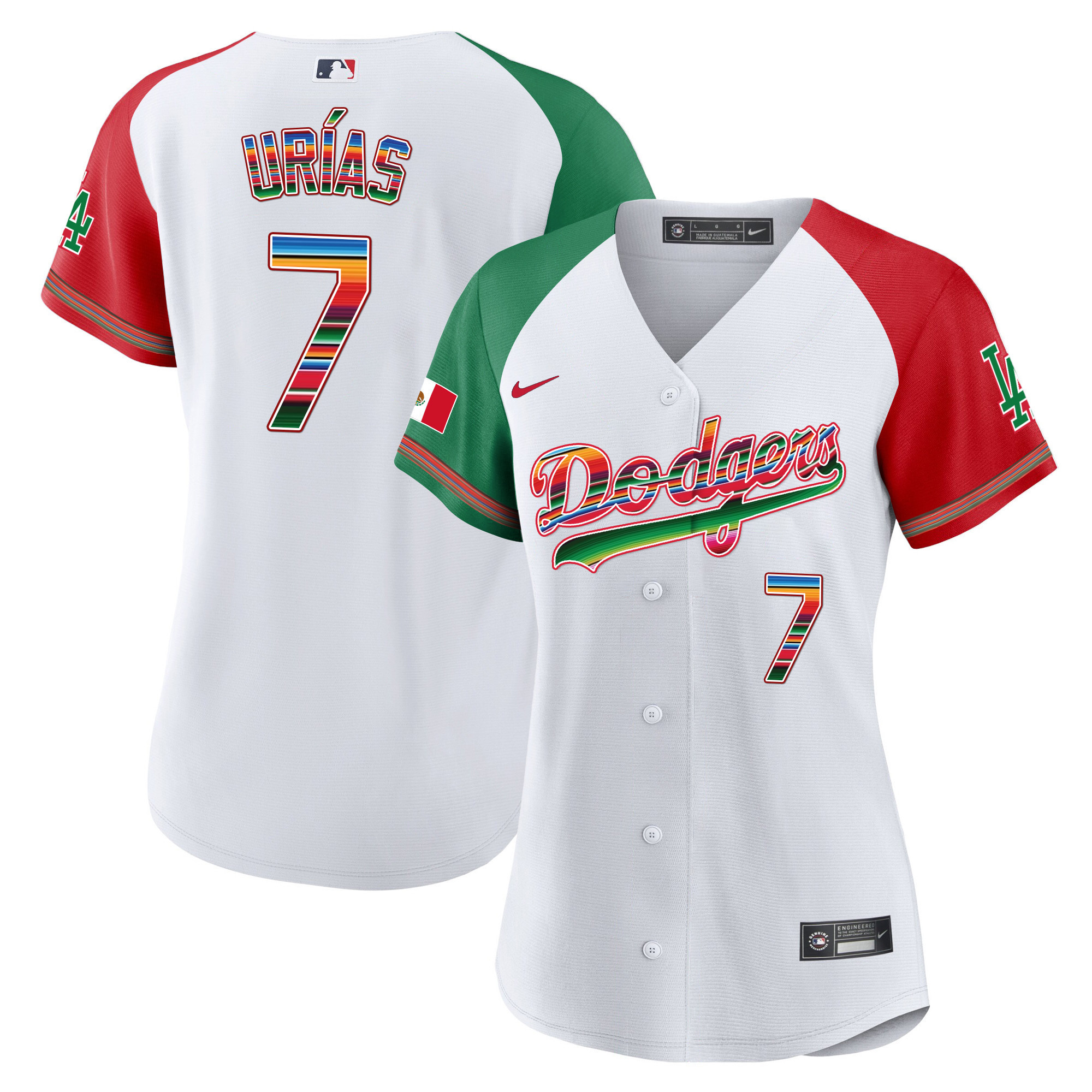 Julio Urías Women's Los Angeles Dodgers Mexico Baseball Limited Alternate Jersey - All Stitched