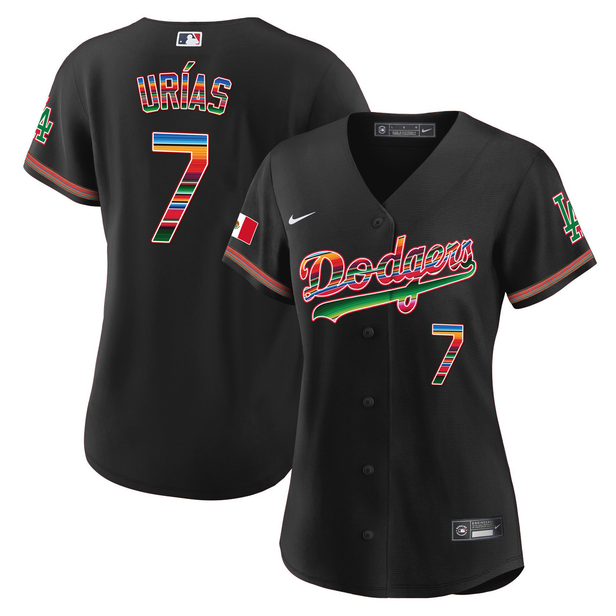 Julio Urías Women's Los Angeles Dodgers Mexico Baseball Limited Black Jersey - All Stitched