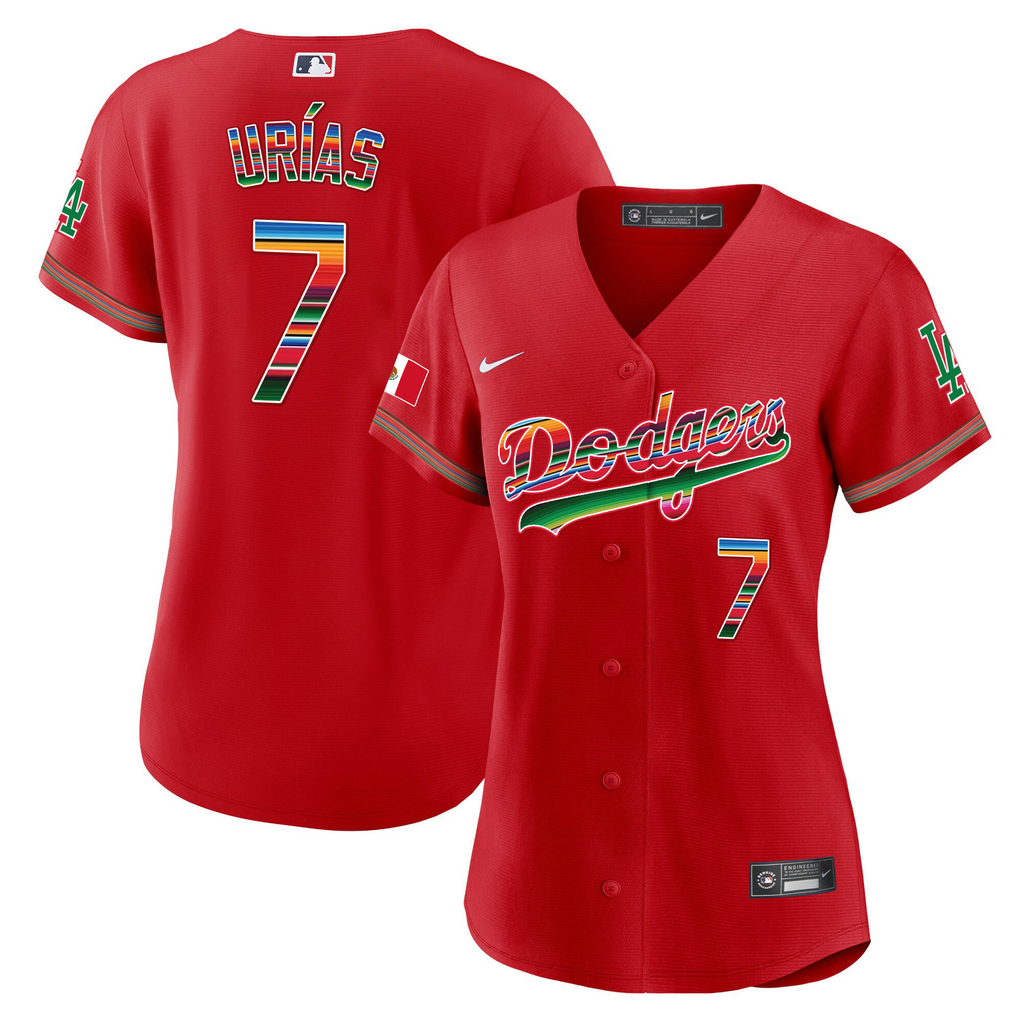 Julio Urías Women's Los Angeles Dodgers Mexico Baseball Limited Red Jersey - All Stitched