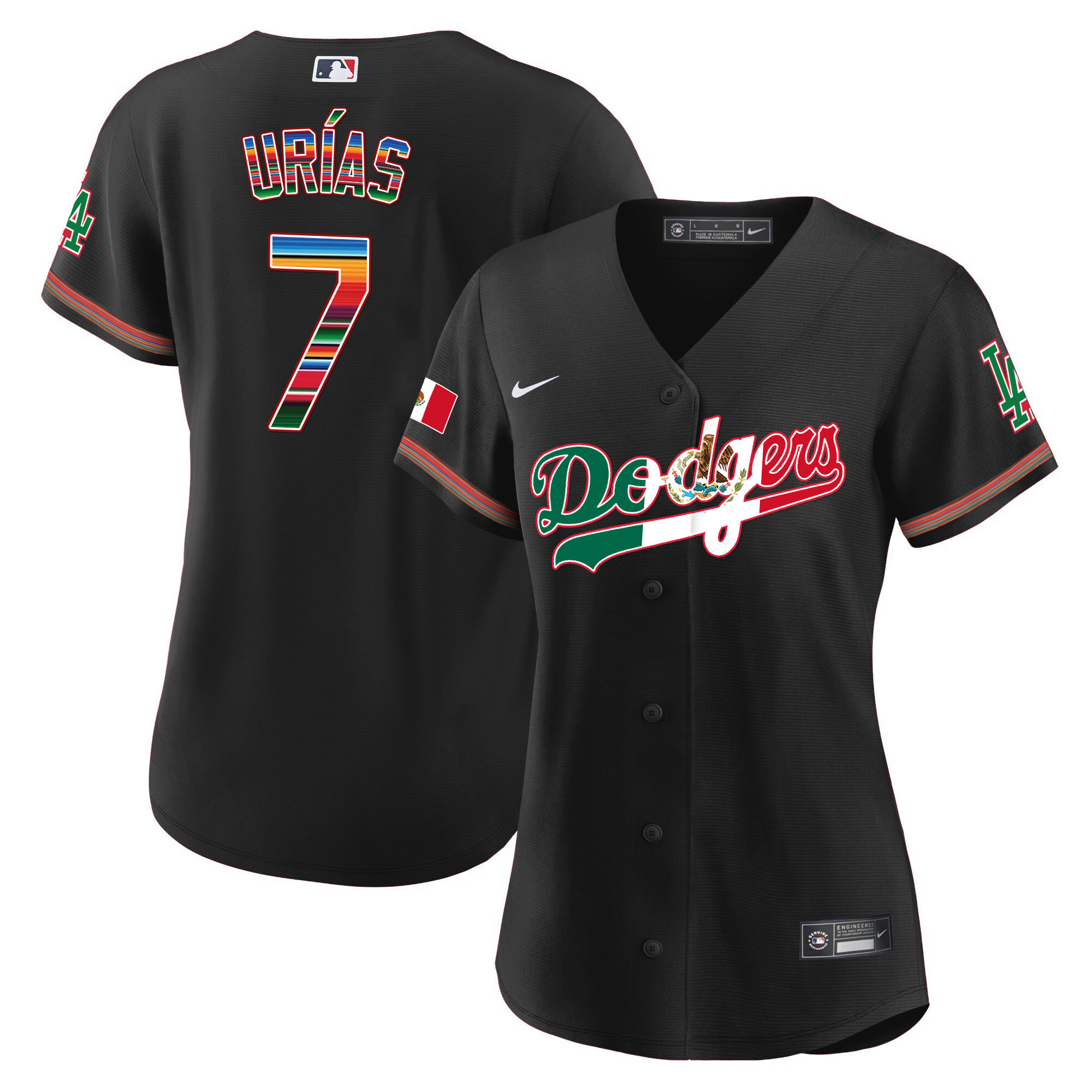 Julio Urías Women's Los Angeles Dodgers Mexico Baseball Limited V4 Black Jersey - All Stitched