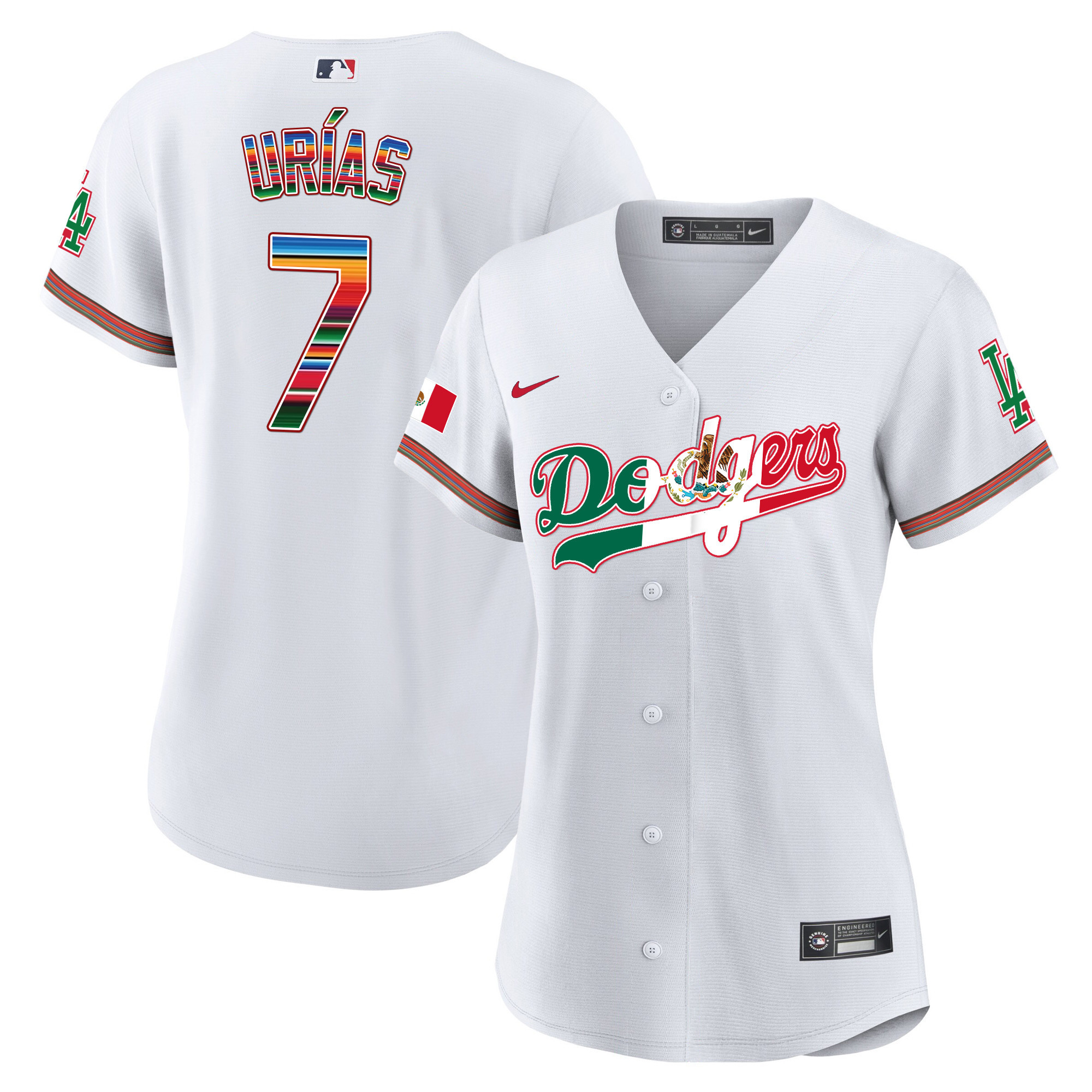 Julio Urías Women's Los Angeles Dodgers Mexico Baseball Limited V4 White Jersey - All Stitched