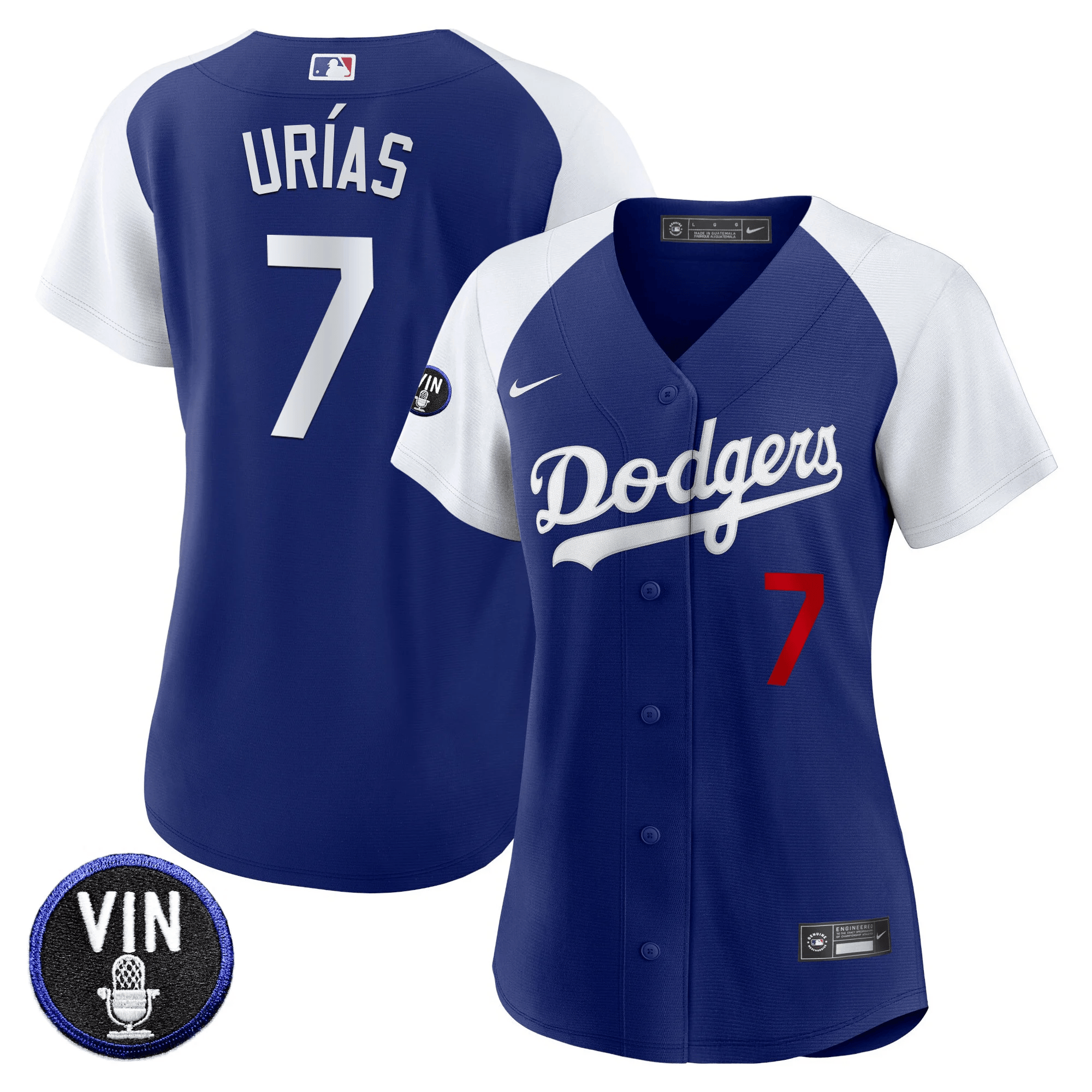 Julio Urías Women's Los Angeles Dodgers Vin Scully Patch Alternate Royal Jersey - All Stitched