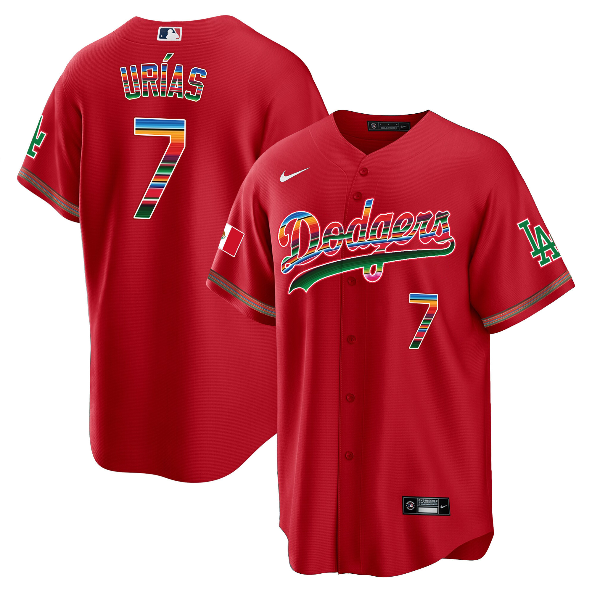 Julio Urías Youth's Los Angeles Dodgers Mexico Cool Base Limited Red Jersey - All Stitched