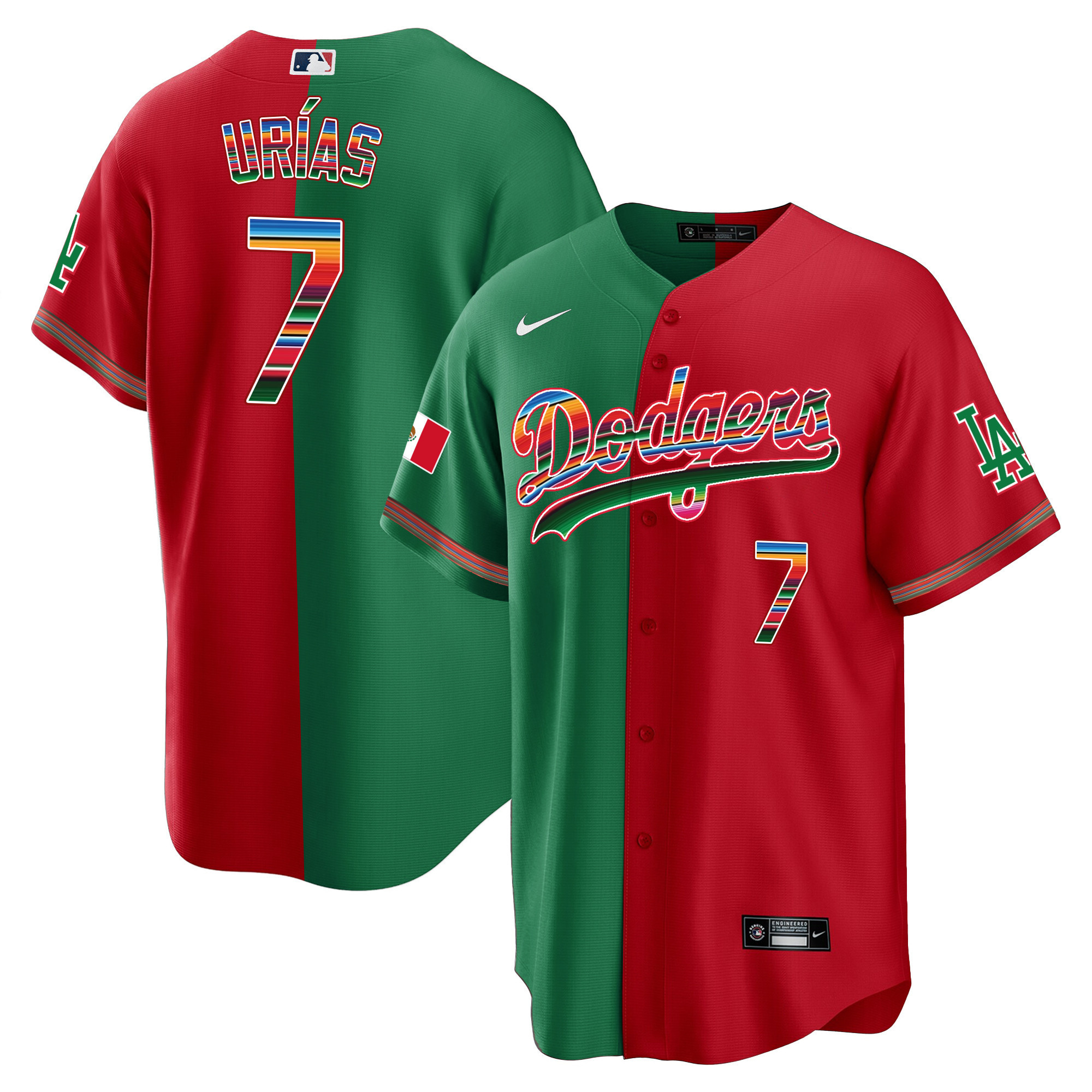 Julio Urías Youth's Los Angeles Dodgers Mexico Cool Base Limited Split Jersey - All Stitched