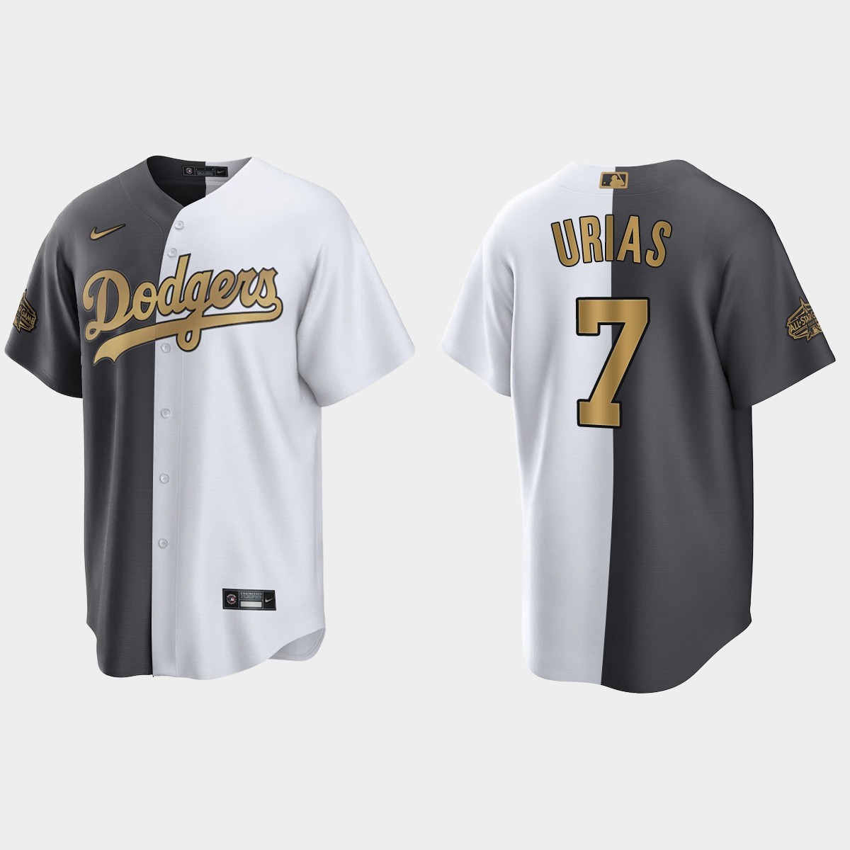 Julio Urias Los Angeles Dodgers 2022 MLB All-Star Game Split Jersey - White Charcoal