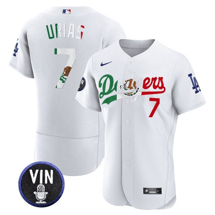 Julio Urias Men's Los Angeles Dodgers Mexico Special White Jersey - All Stitched