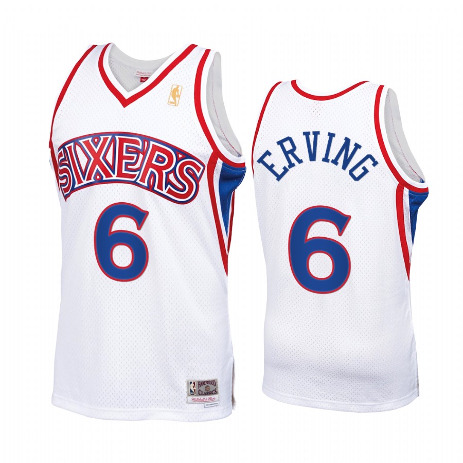 Julius Erving #6 Philadelphia 76ers Throwback 90s Jersey White