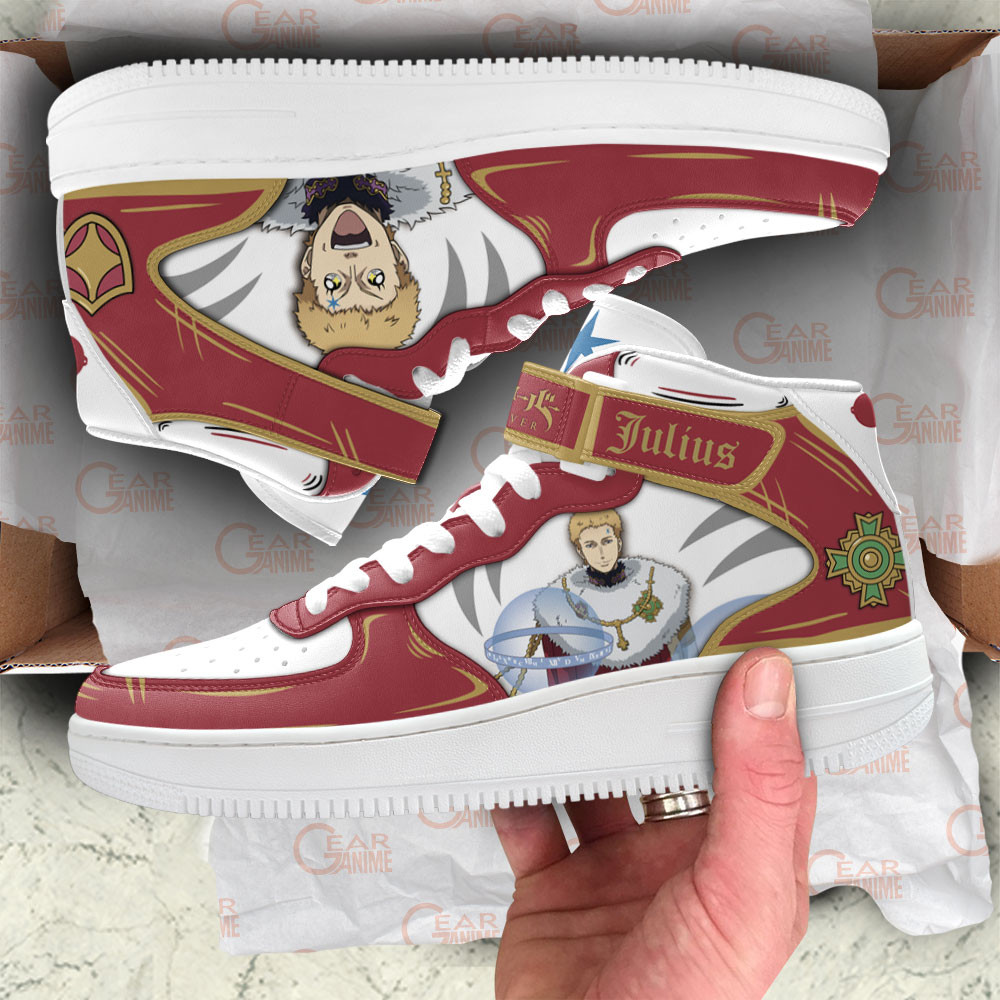 Julius Novachrono Sneakers Air Mid Custom Black Clover Anime Shoes