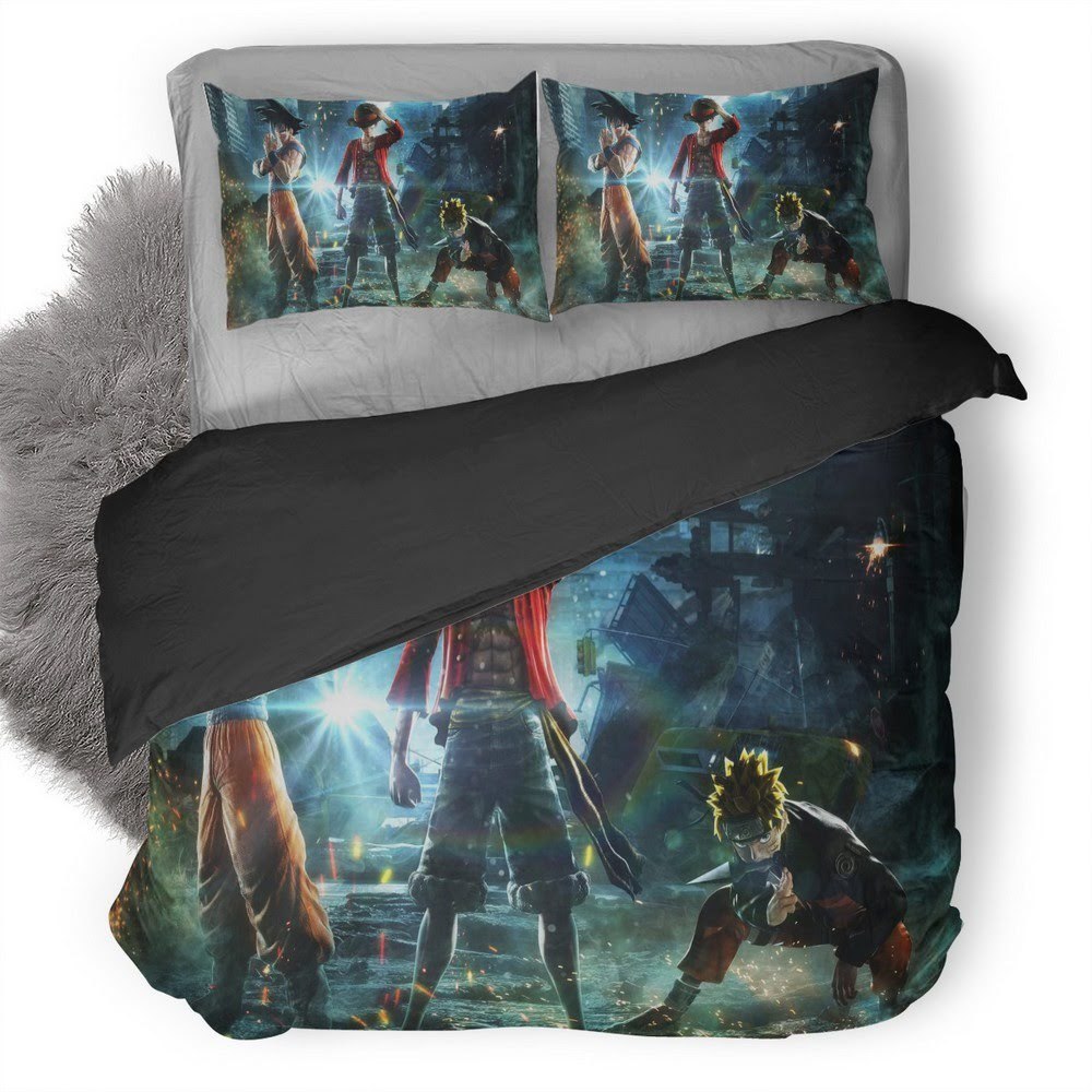 Jump Force Son Goku And Monkey D. Luffy And Naruto 3D Customized Duvet Cover Bedding Set