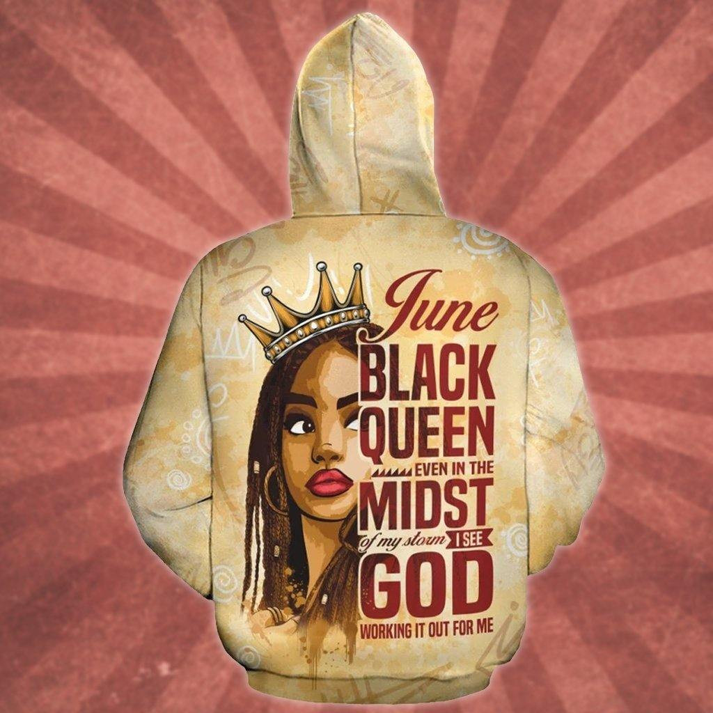June Black Queen Aop Hoodie