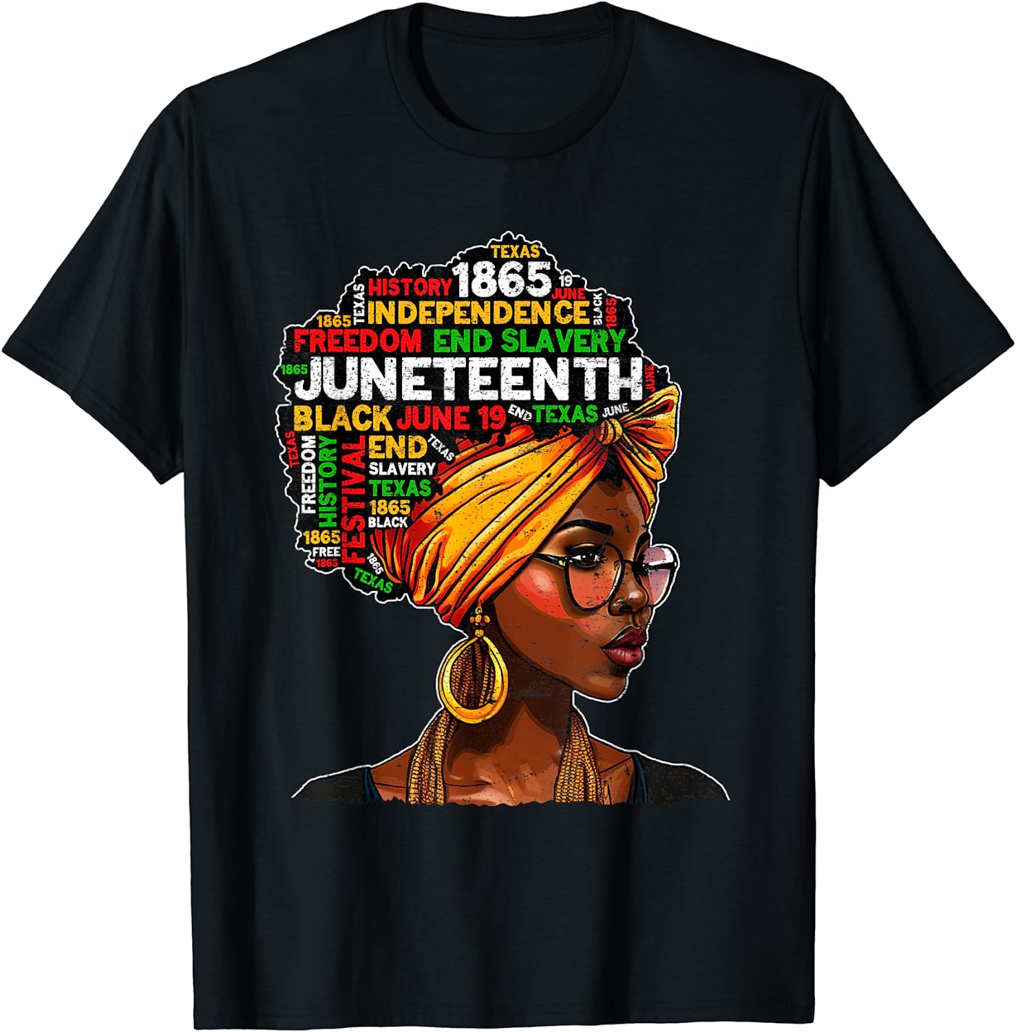 Juneteenth Celebrate 1865 Afro Black Natural Hair WomenT-Shirt