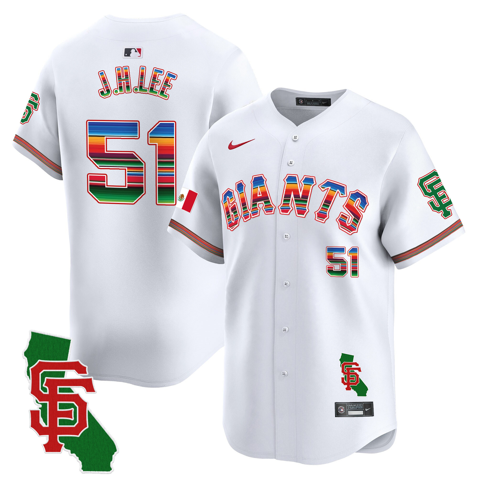 Jung Hoo Lee Men's San Francisco Giants Mexico California Patch Vapor Premier Limited White Jersey - All Stitched