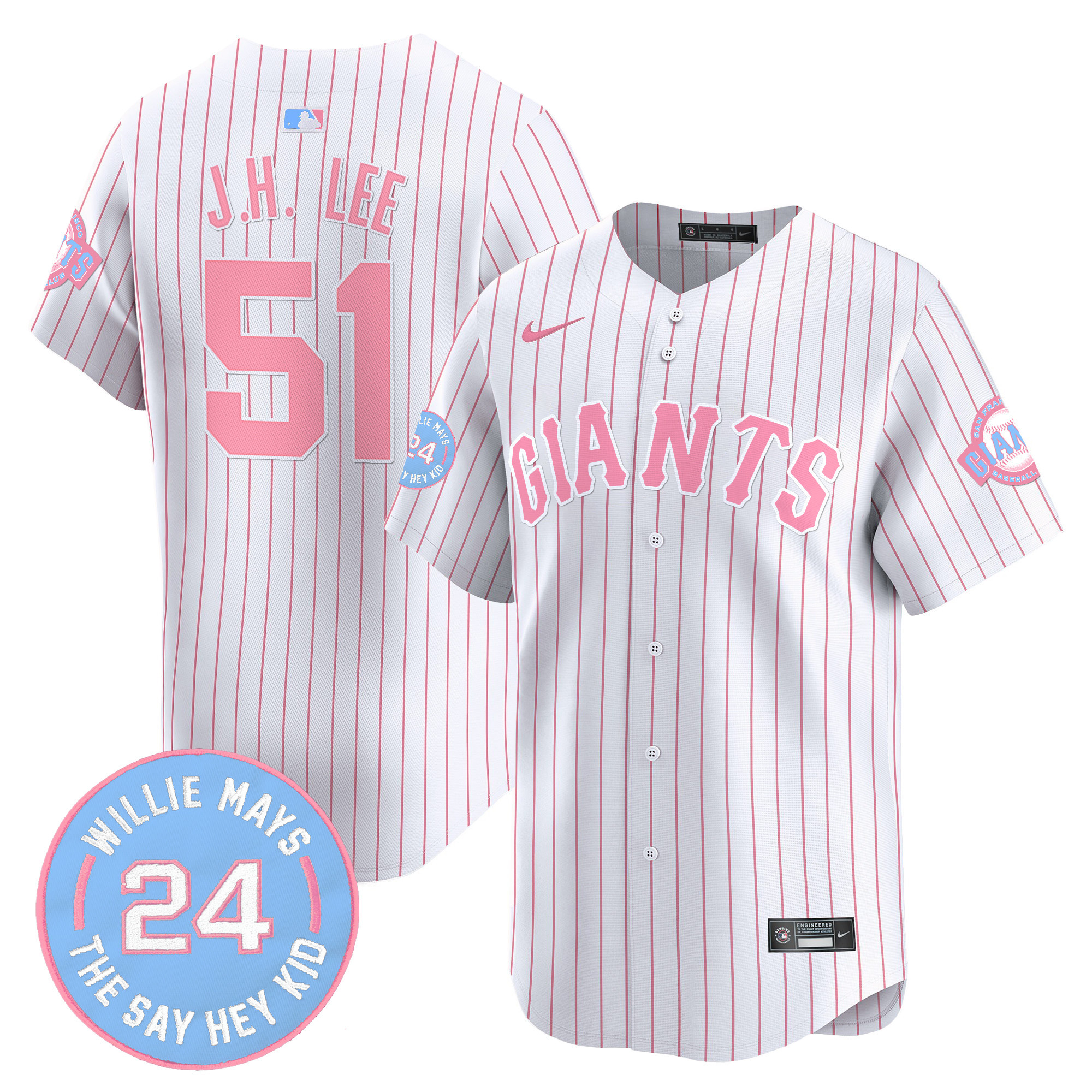 Jung Hoo LeeUnisex San Francisco Giants Bubblegum Pink Vapor Premier Limited Pinstripe Jersey - All Stitched
