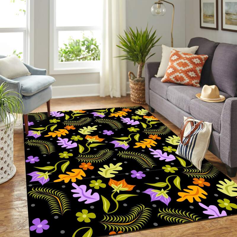 Jungle Leaves Carpet Floor Area Rectangle Rug