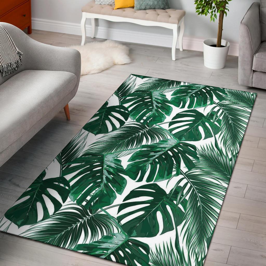Jungle Palm Leaf Area Rectangle Rug