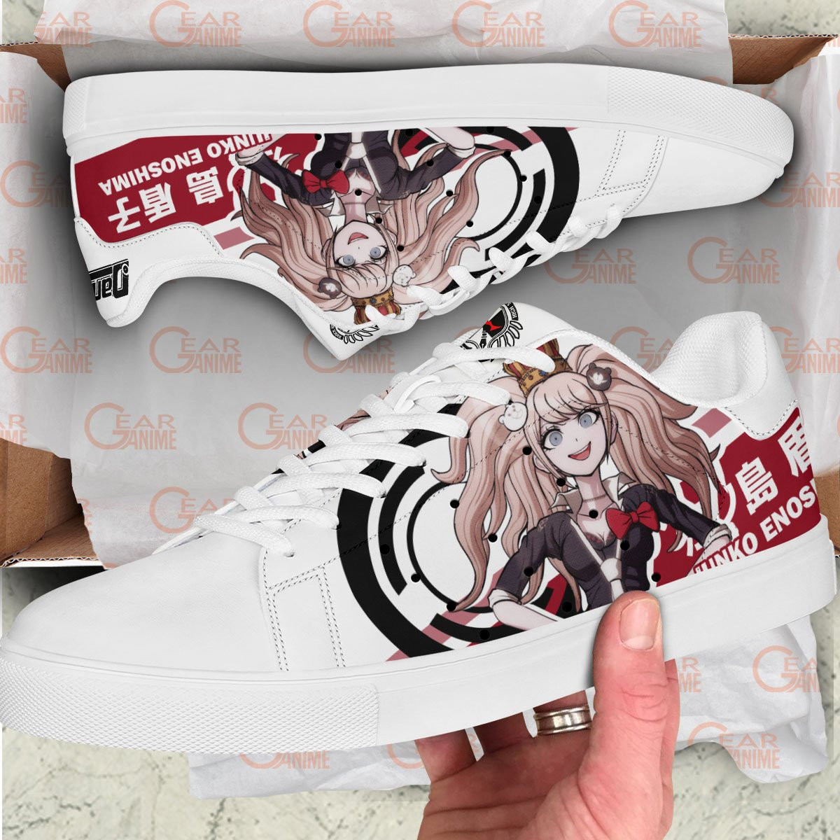 Junko Enoshima Skate Sneakers Custom Anime Danganronpa Shoes