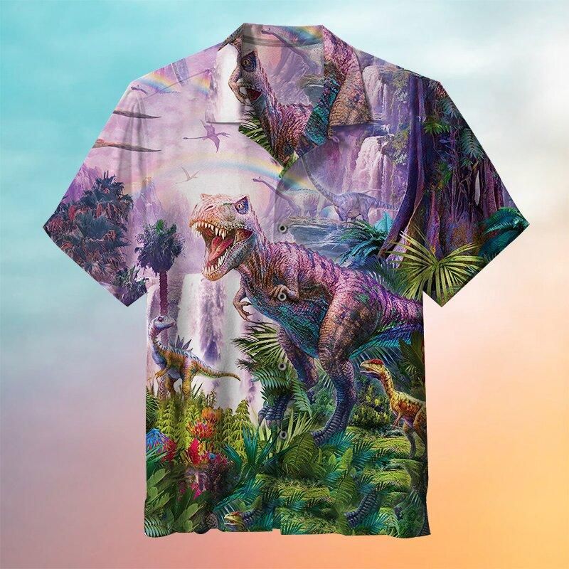 Jurassic Dinosaur Hawaiian Shirt For Men Women Adult HW6398