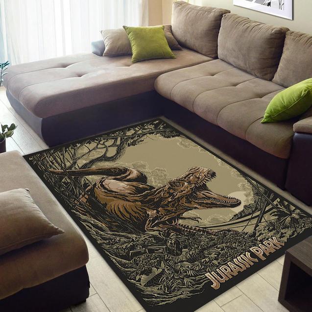 Jurassic Park Art Area Rectangle Rug
