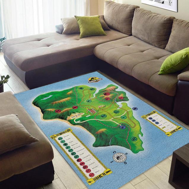 Jurassic Park Map Area Rectangle Rug
