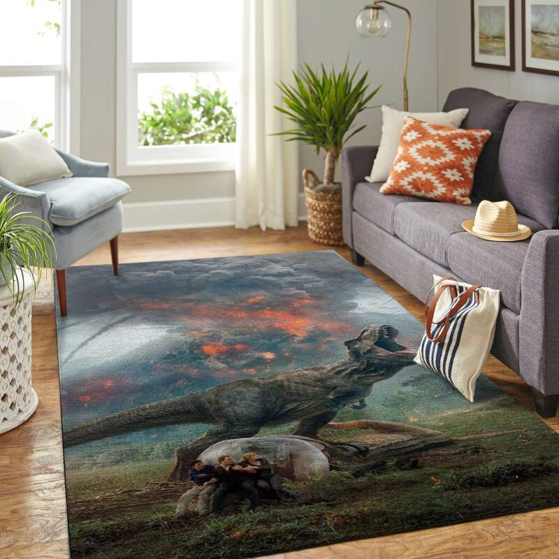Jurassic World Movie-ancient Dinosaur Living Room Area Rectangle Rug
