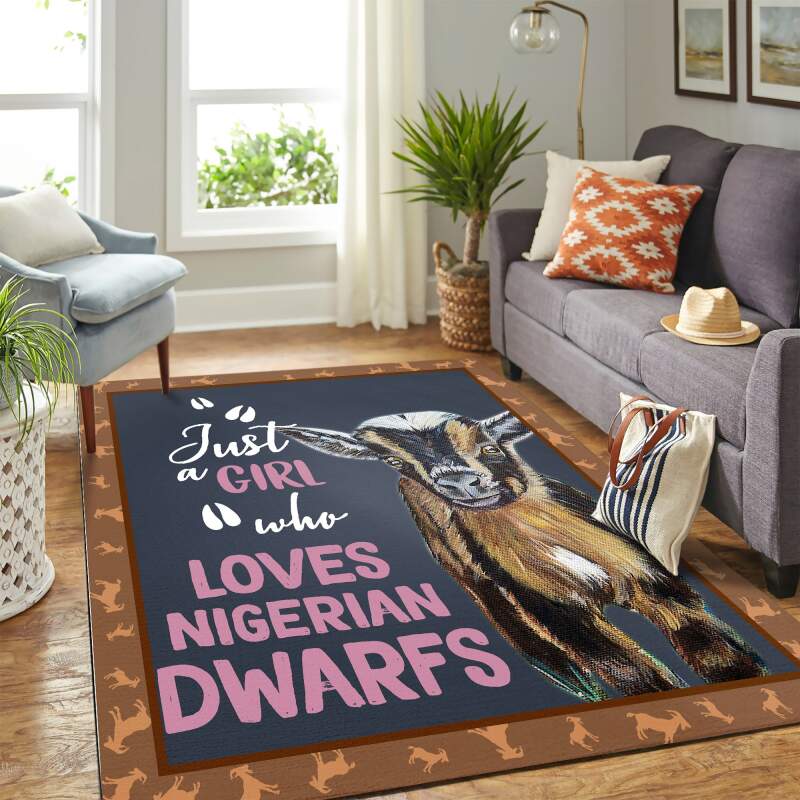 Just A Girl Who Love Goat Mk Carpet Area Rectangle Rug